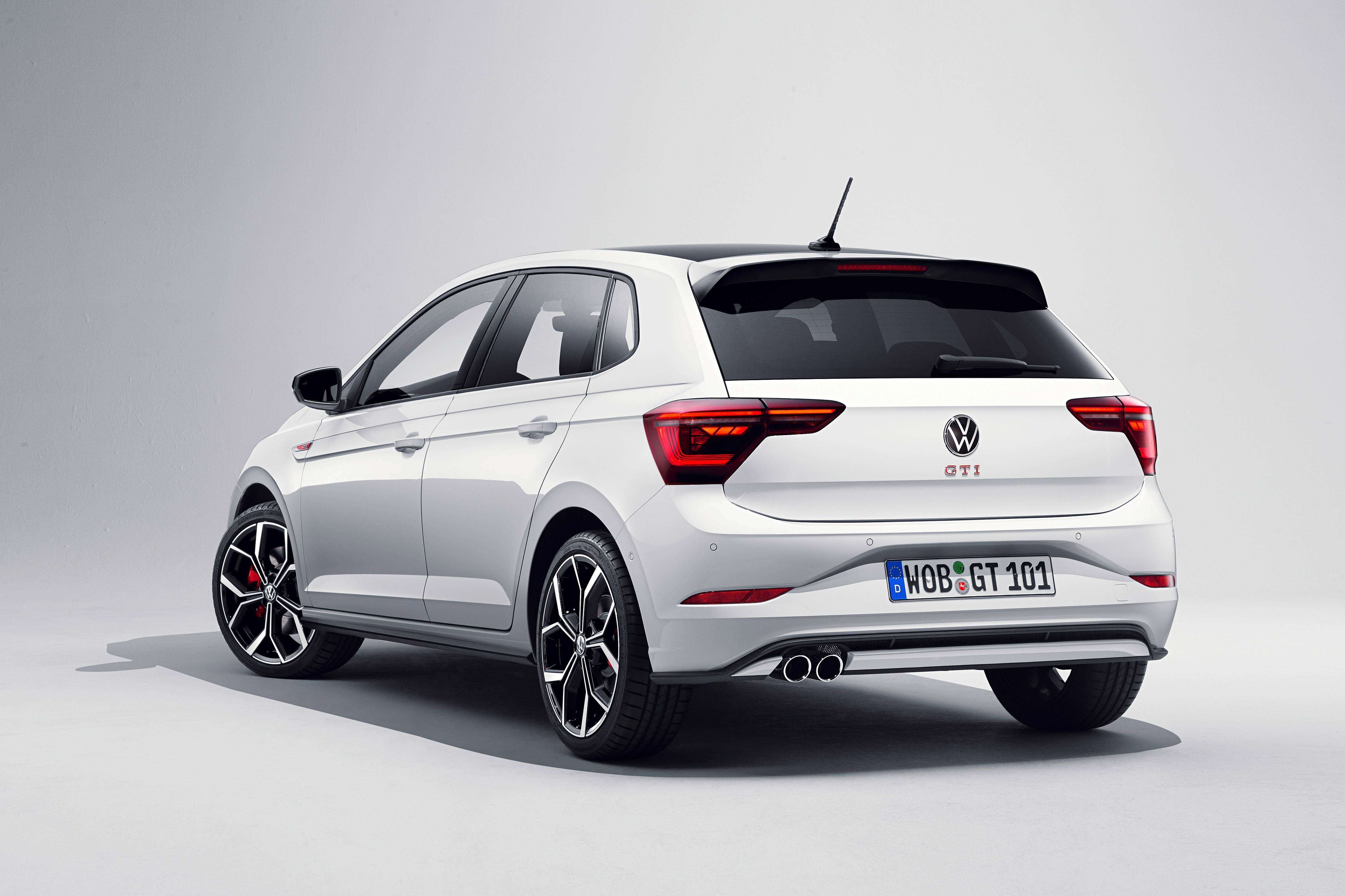 Volkswagen Polo GTI 2021 Metallic White Back View HD Wallpaper