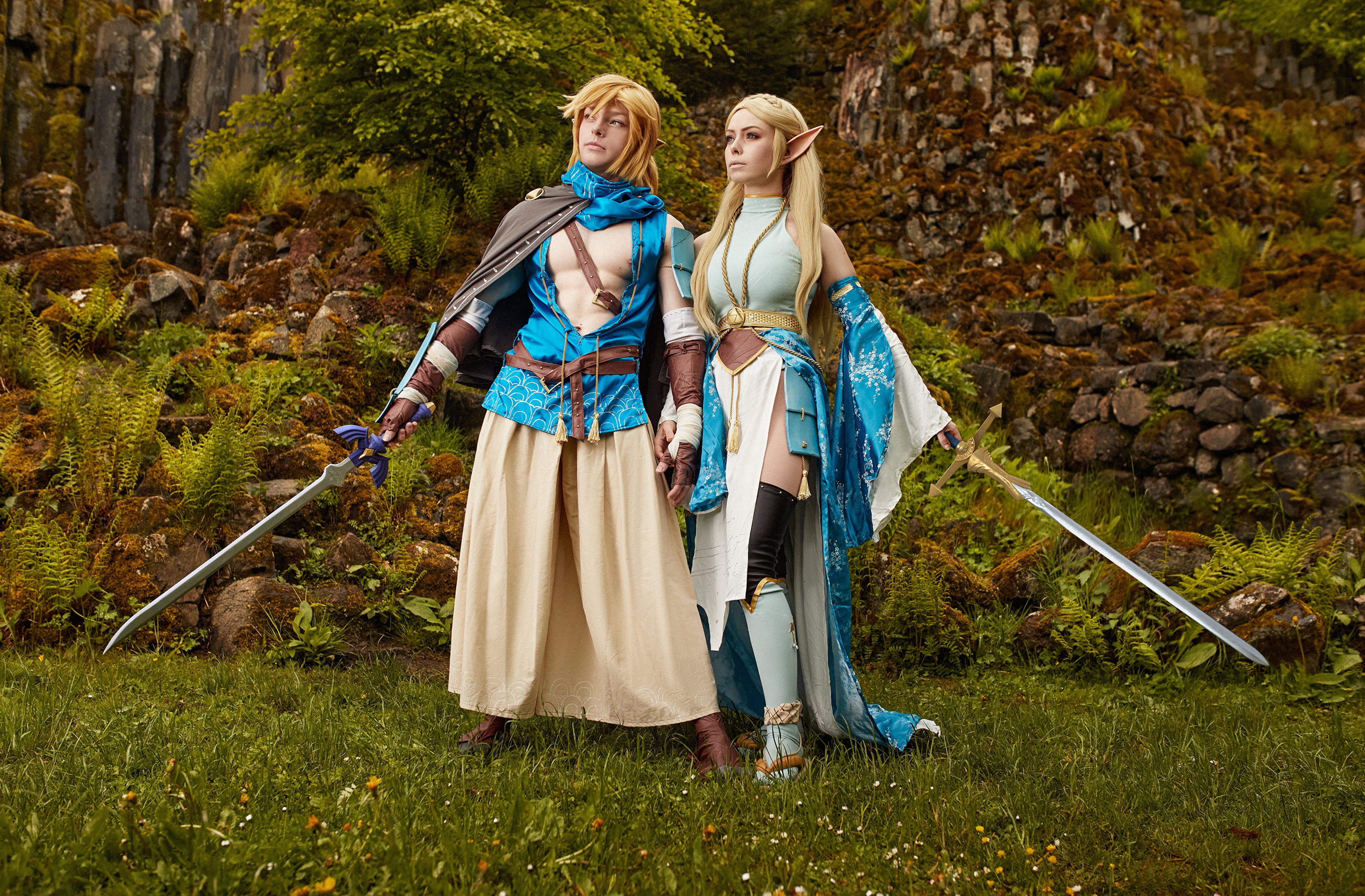 4K Link and Zelda from The Legend of Zelda Cosplay HD Wallpaper