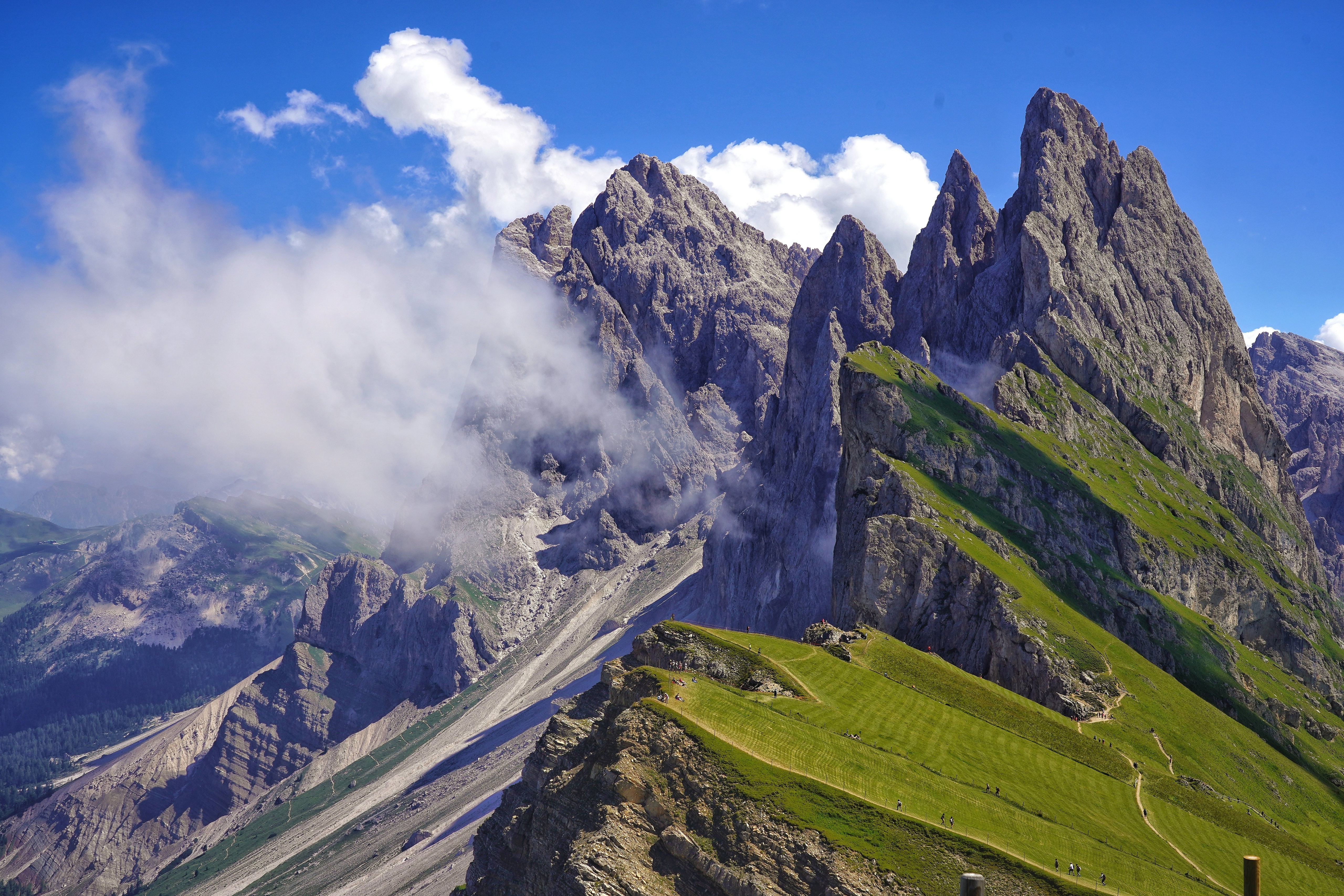 Val Gardena Mountains in the Alps, Italy HD Wallpaper