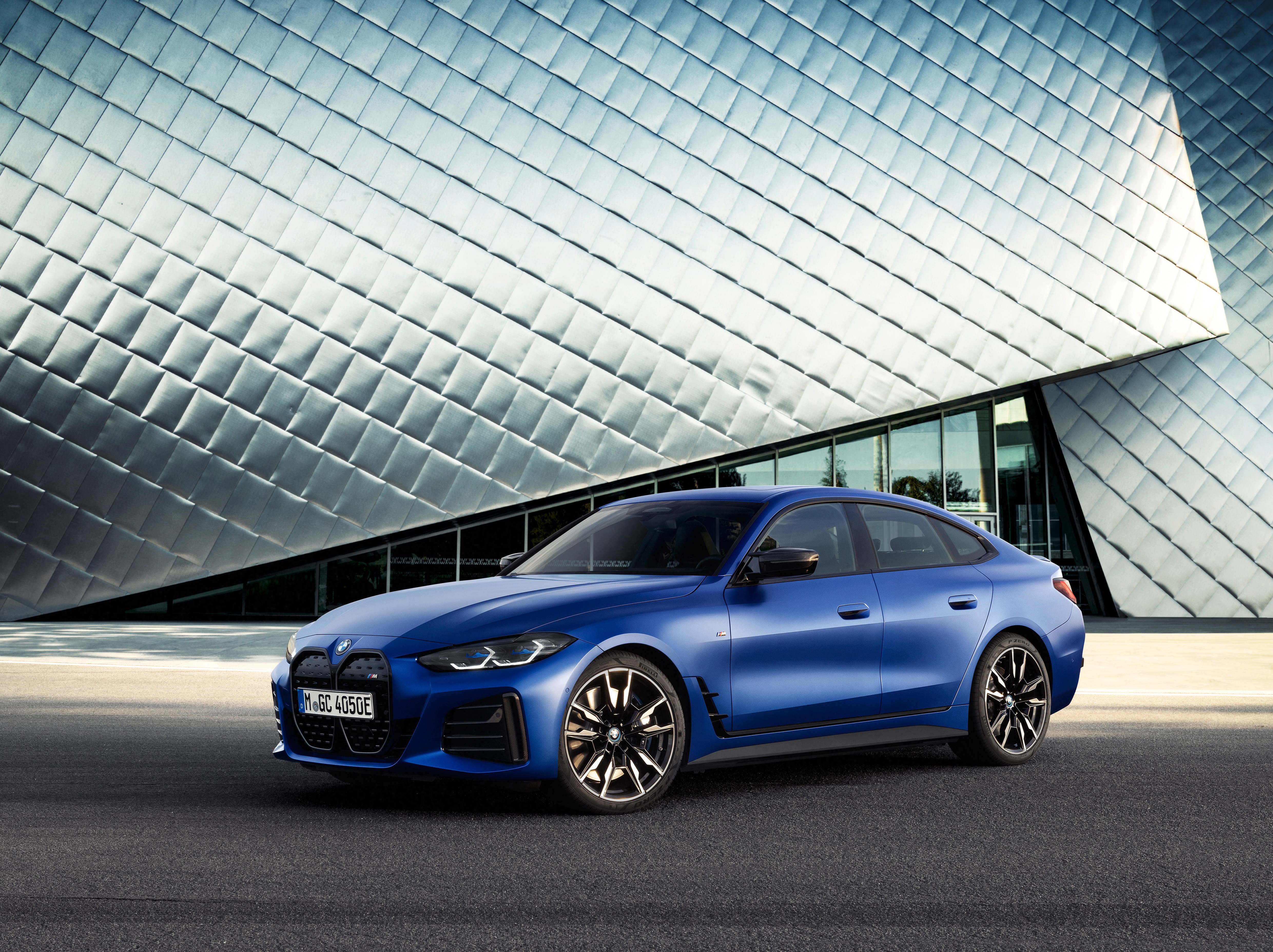 Blue 2021 BMW i4 M50 HD Wallpaper