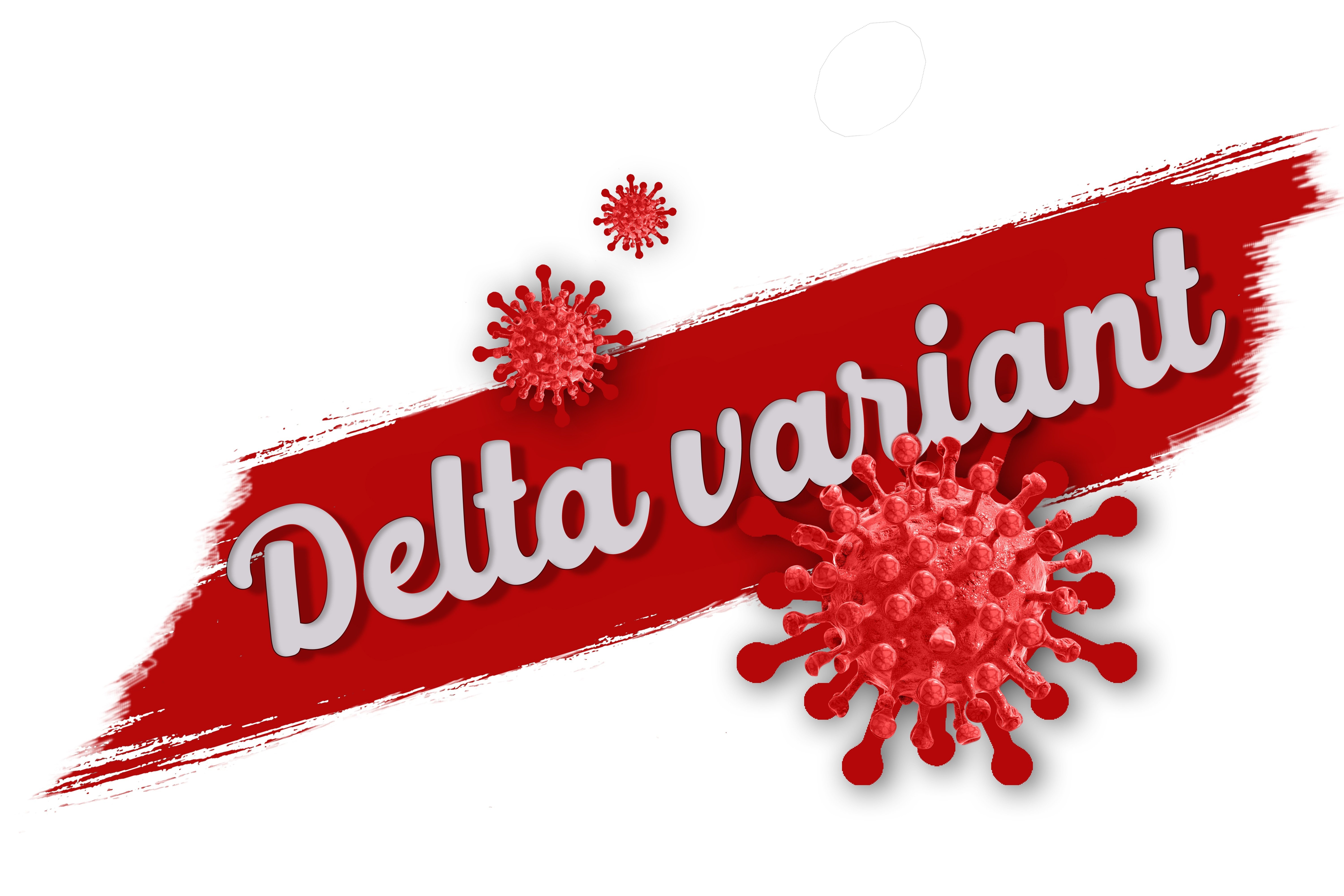Delta variant Coronavirus text with virus illustrations HD Wallpaper
