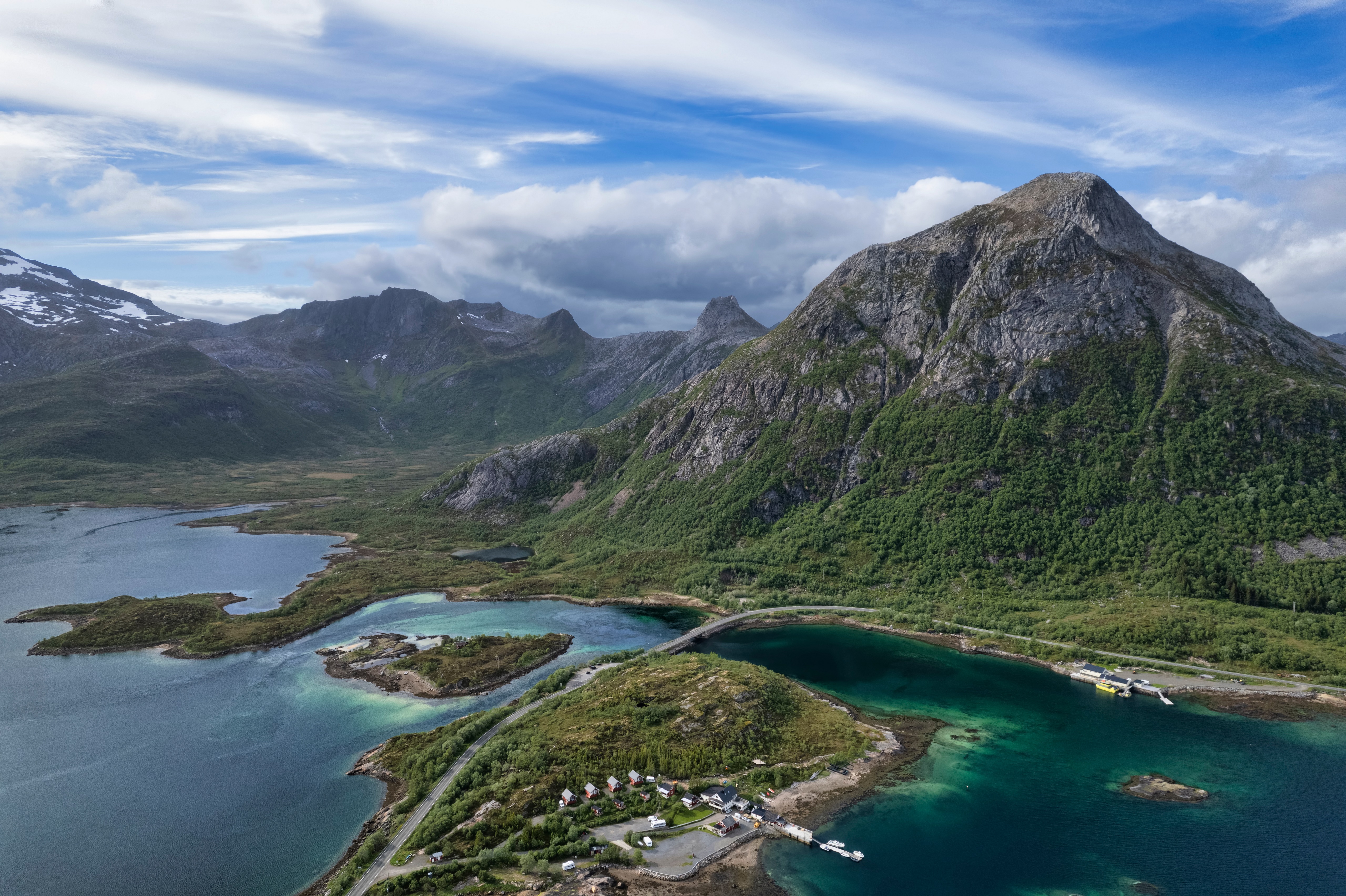 Mountains and Fjords in Lofoten, Norway HD Wallpaper