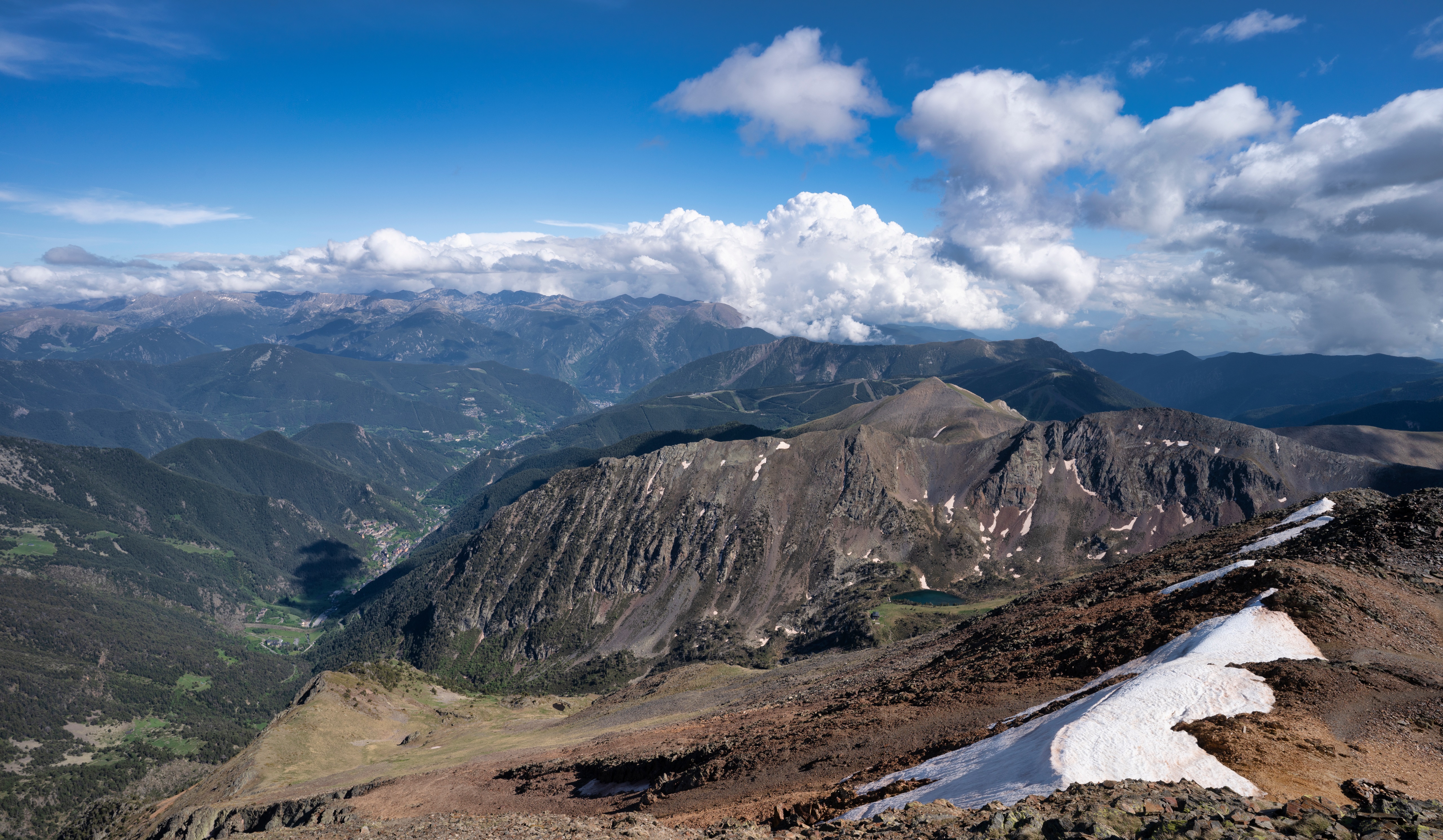 Mountains and Clouds in Arinsal, Andorra HD Wallpaper