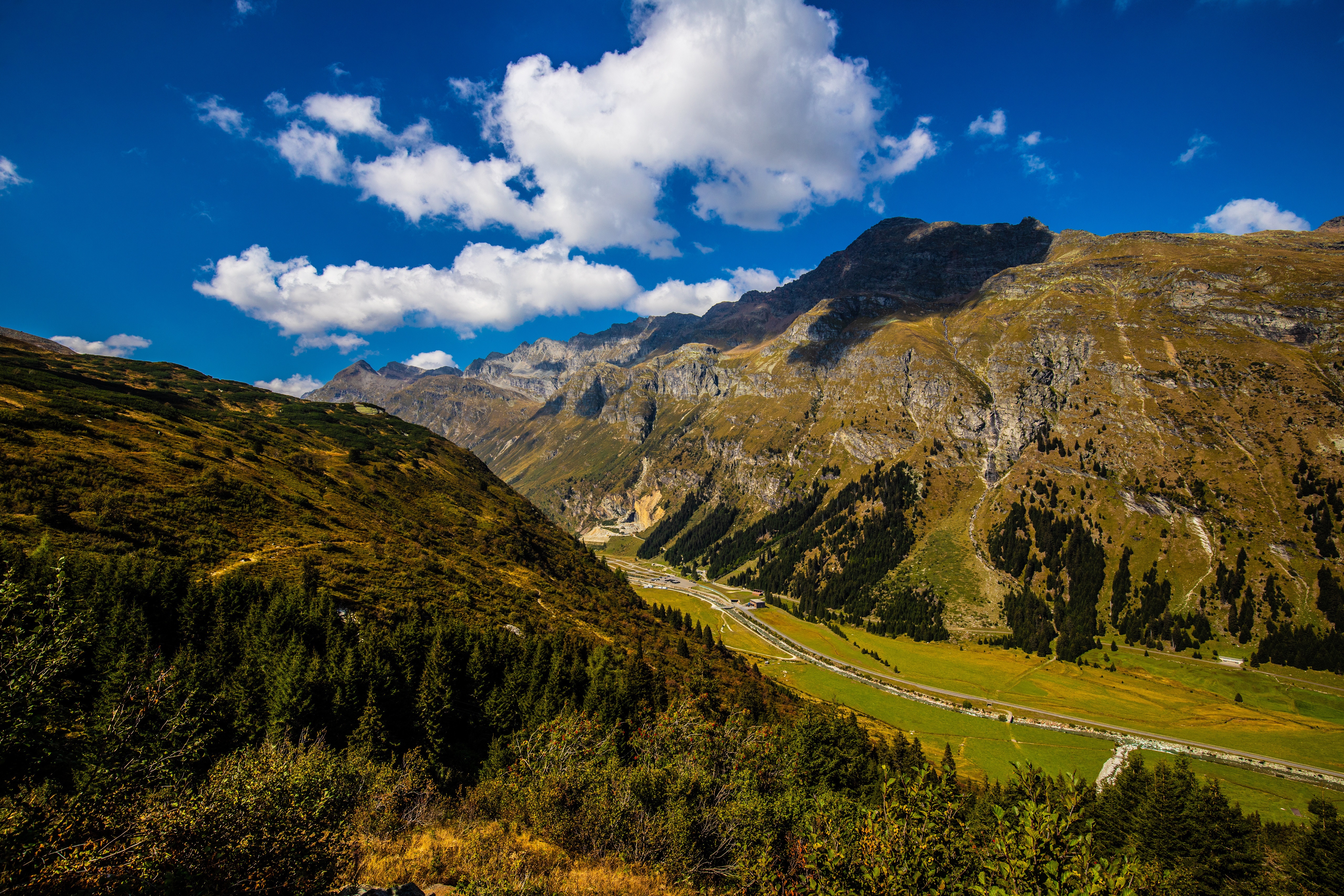 San Bernardino Mountains, Switzerland, with Clouds HD Wallpaper