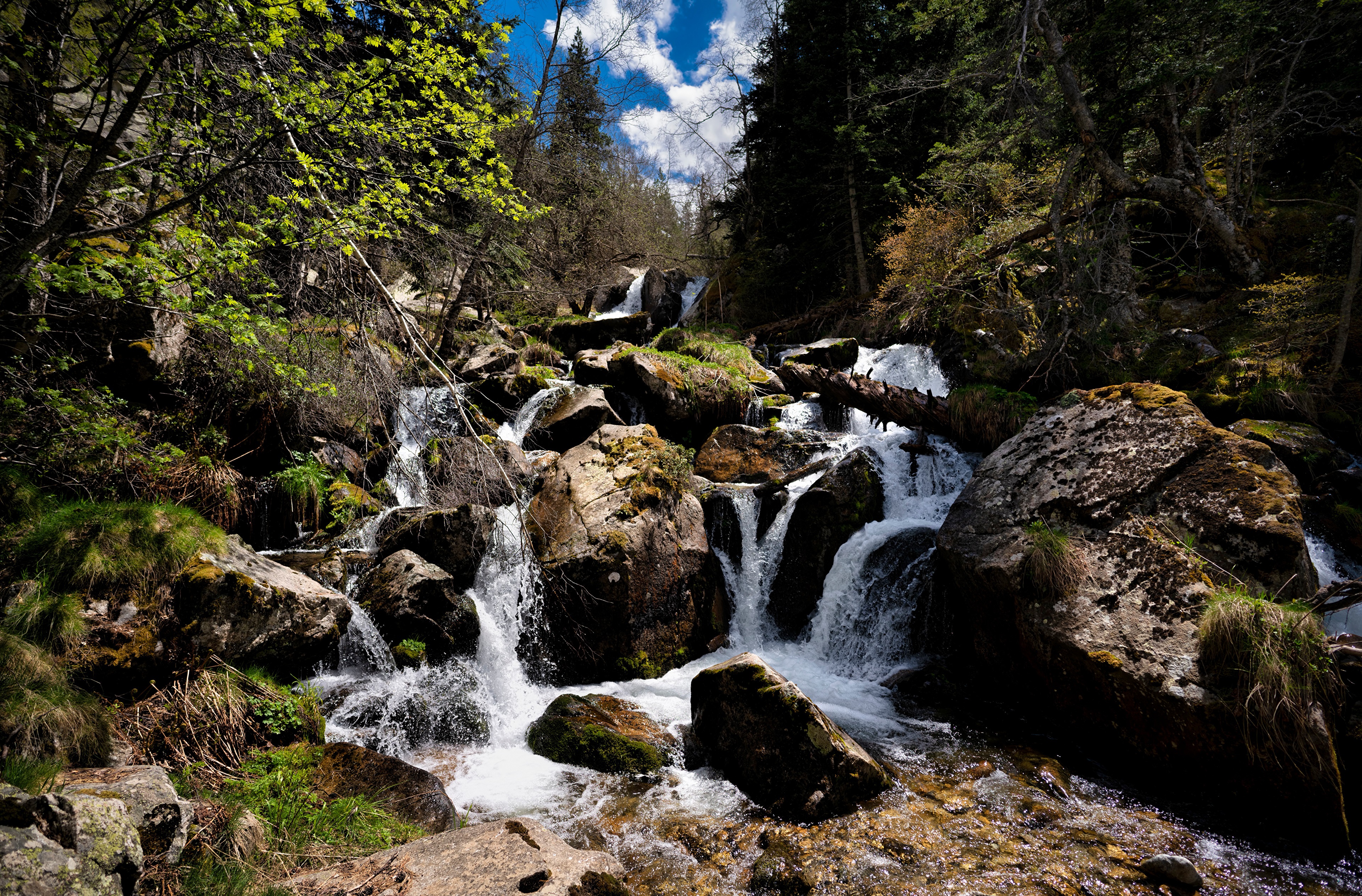4K Andorra Mountains Stream with Stones HD Wallpaper