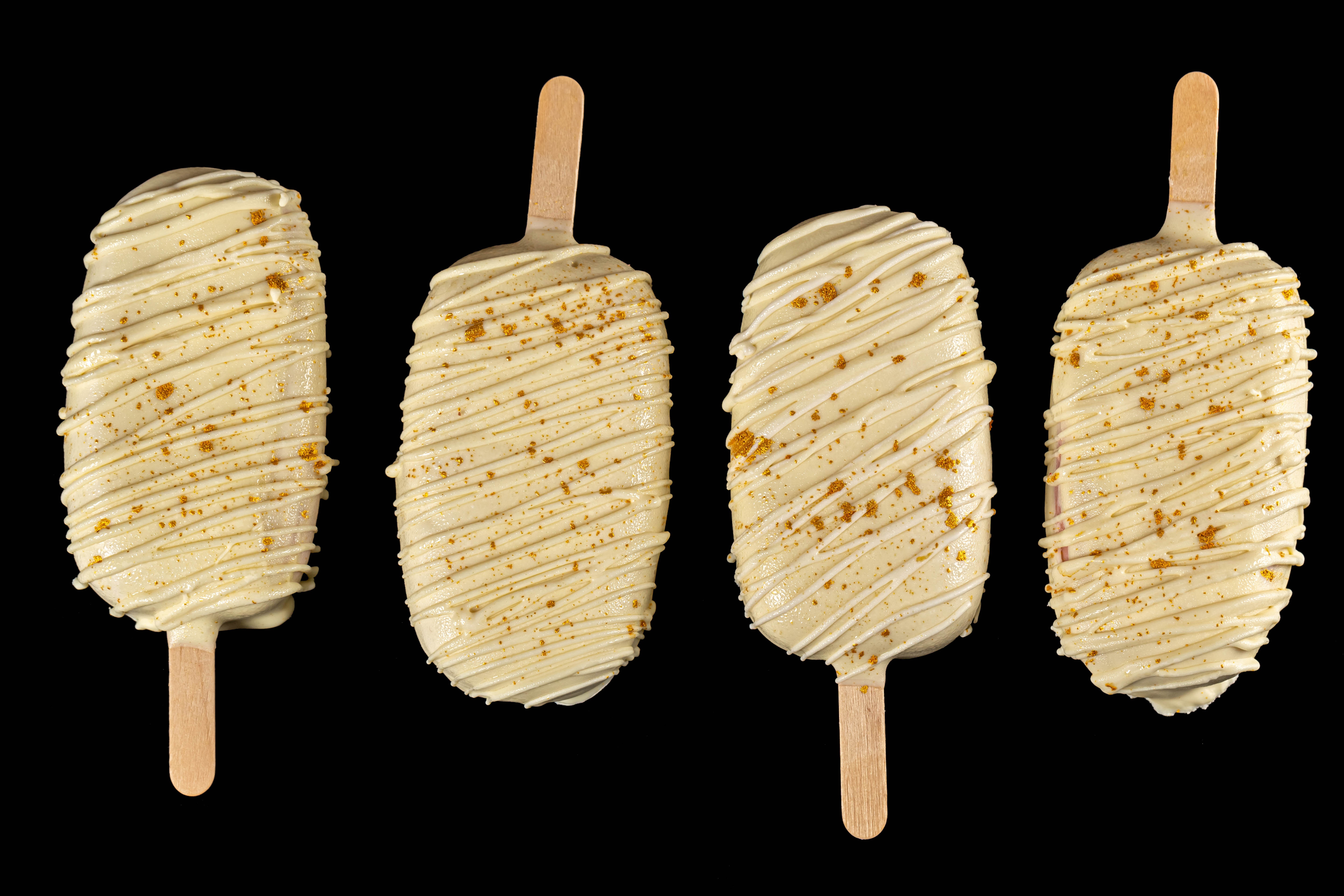 Four white chocolate ice cream bars with sprinkles HD Wallpaper