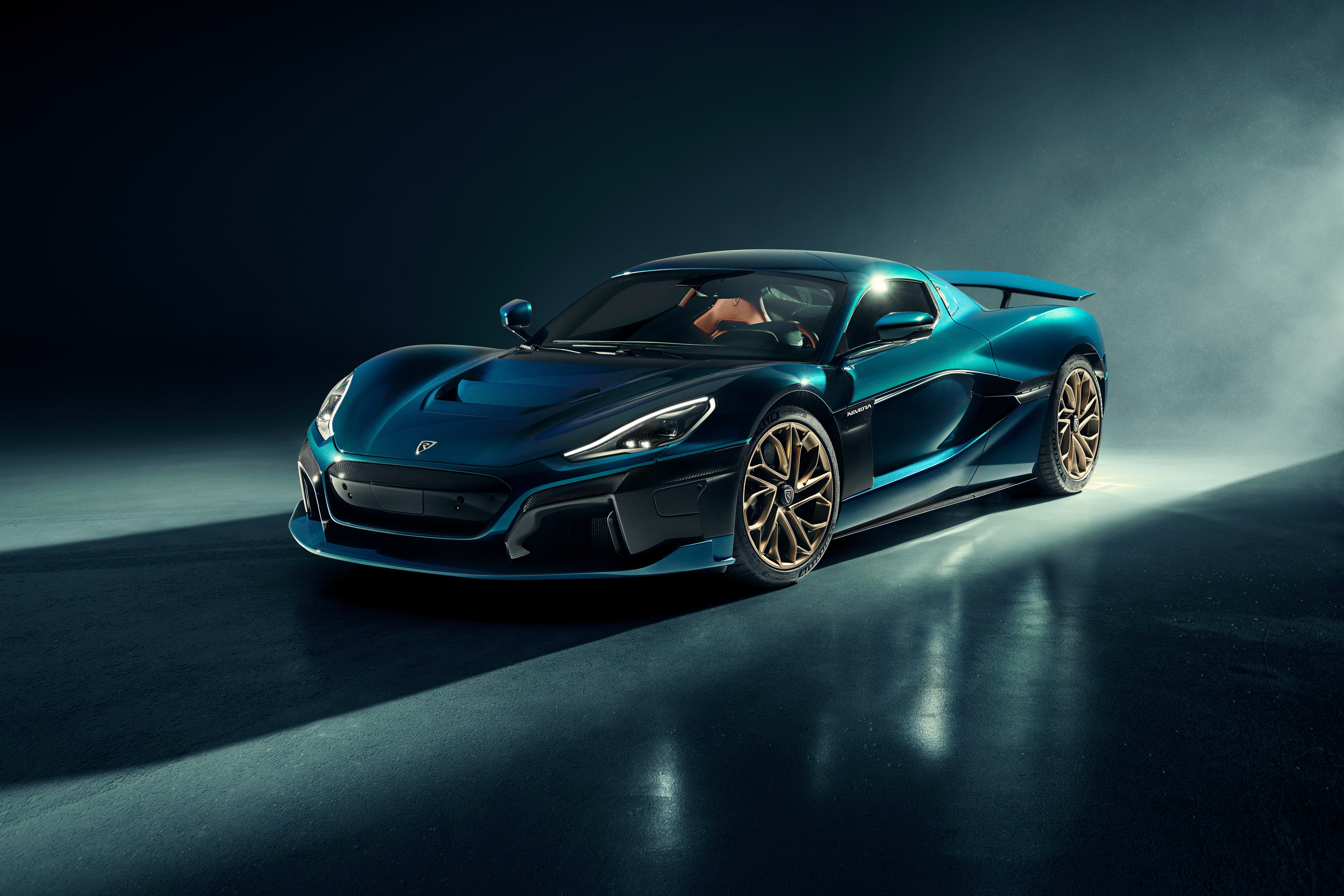 4K Metallic Blue Rimac Nevera Hypercar HD Wallpaper