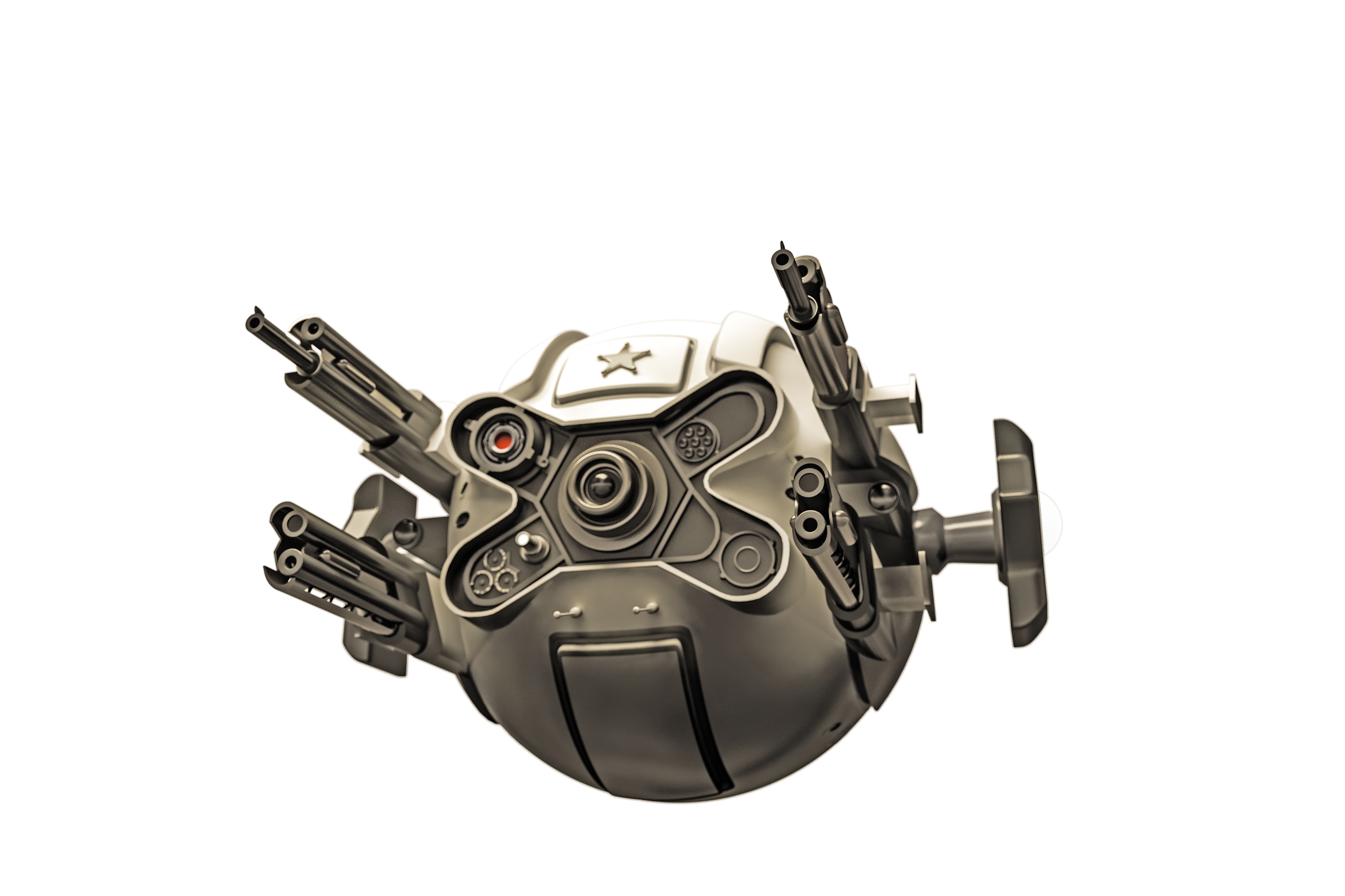 Robot with multiple guns and camera HD Wallpaper
