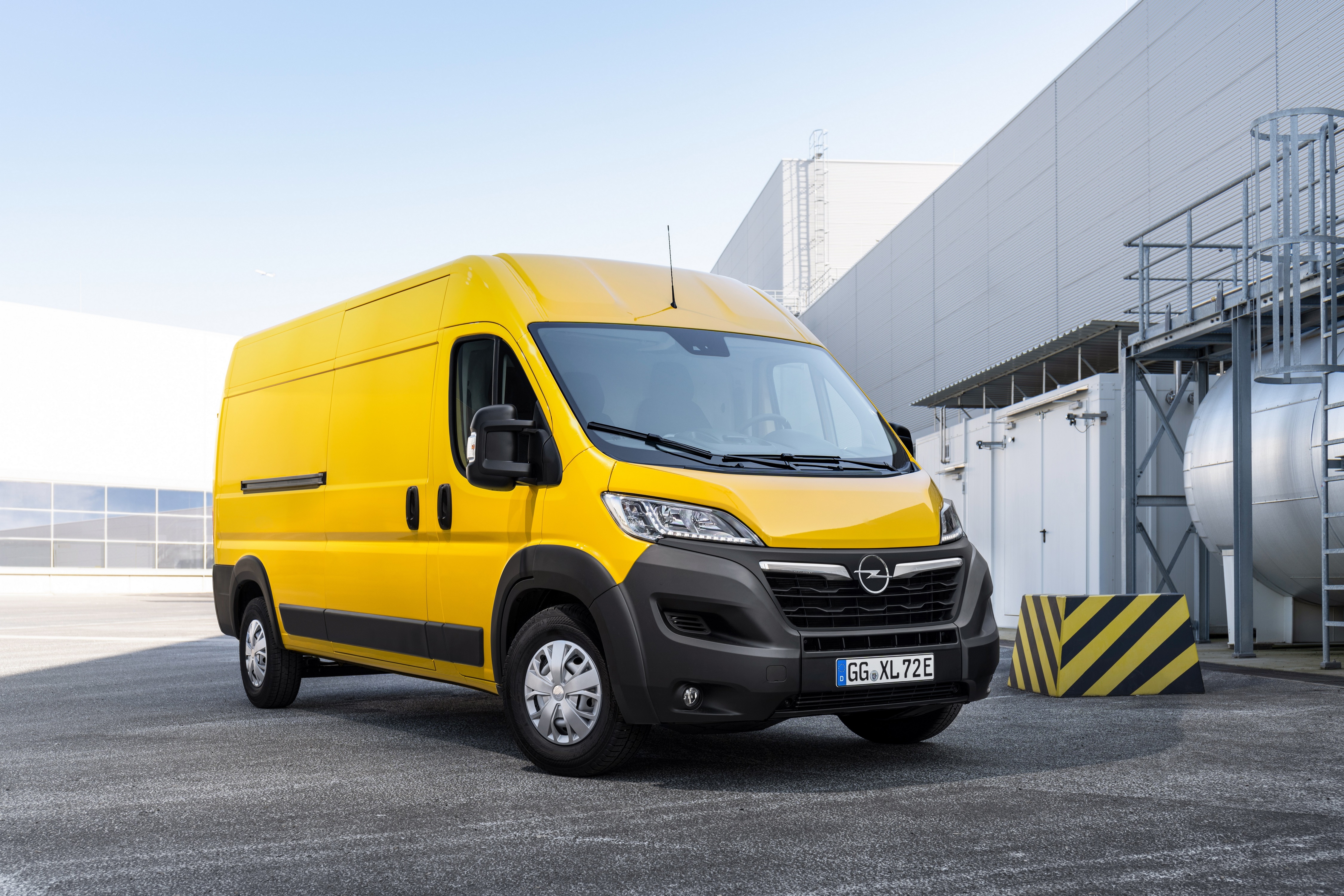 Yellow Opel Movano-e Van HD Wallpaper