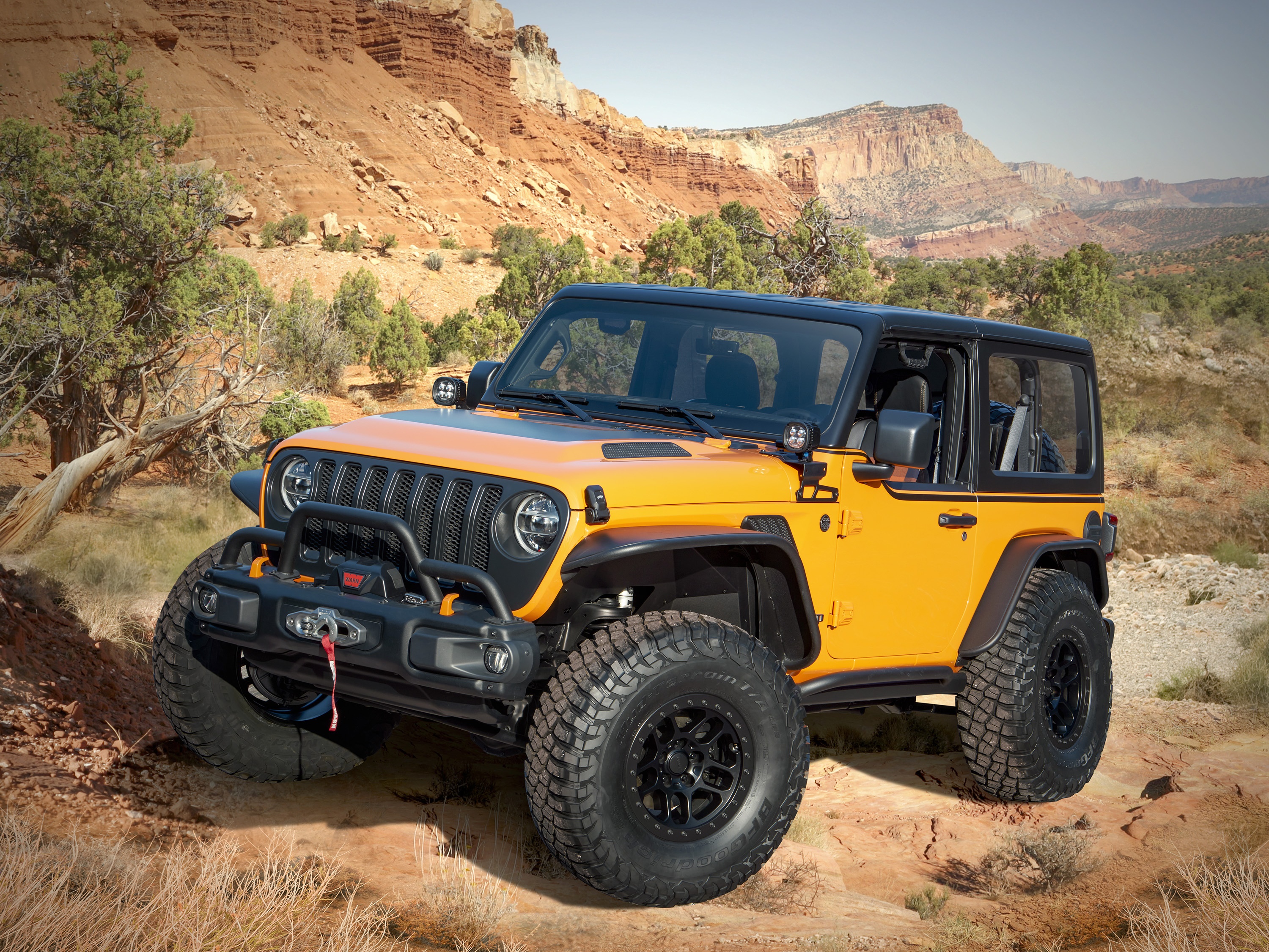 2021 Jeep Wrangler Orange Peelz off-roading HD Wallpaper