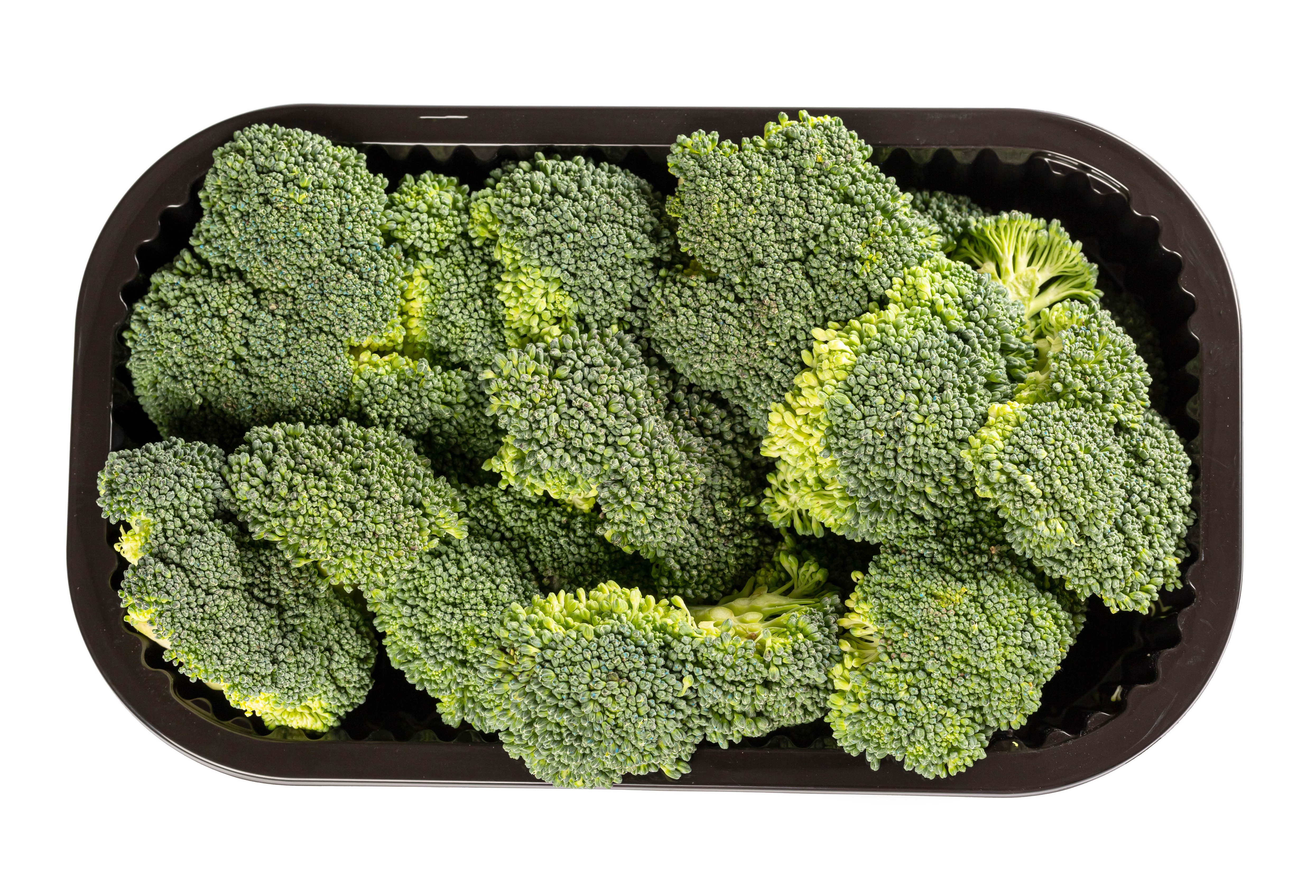 Broccoli florets in a black plastic container HD Wallpaper