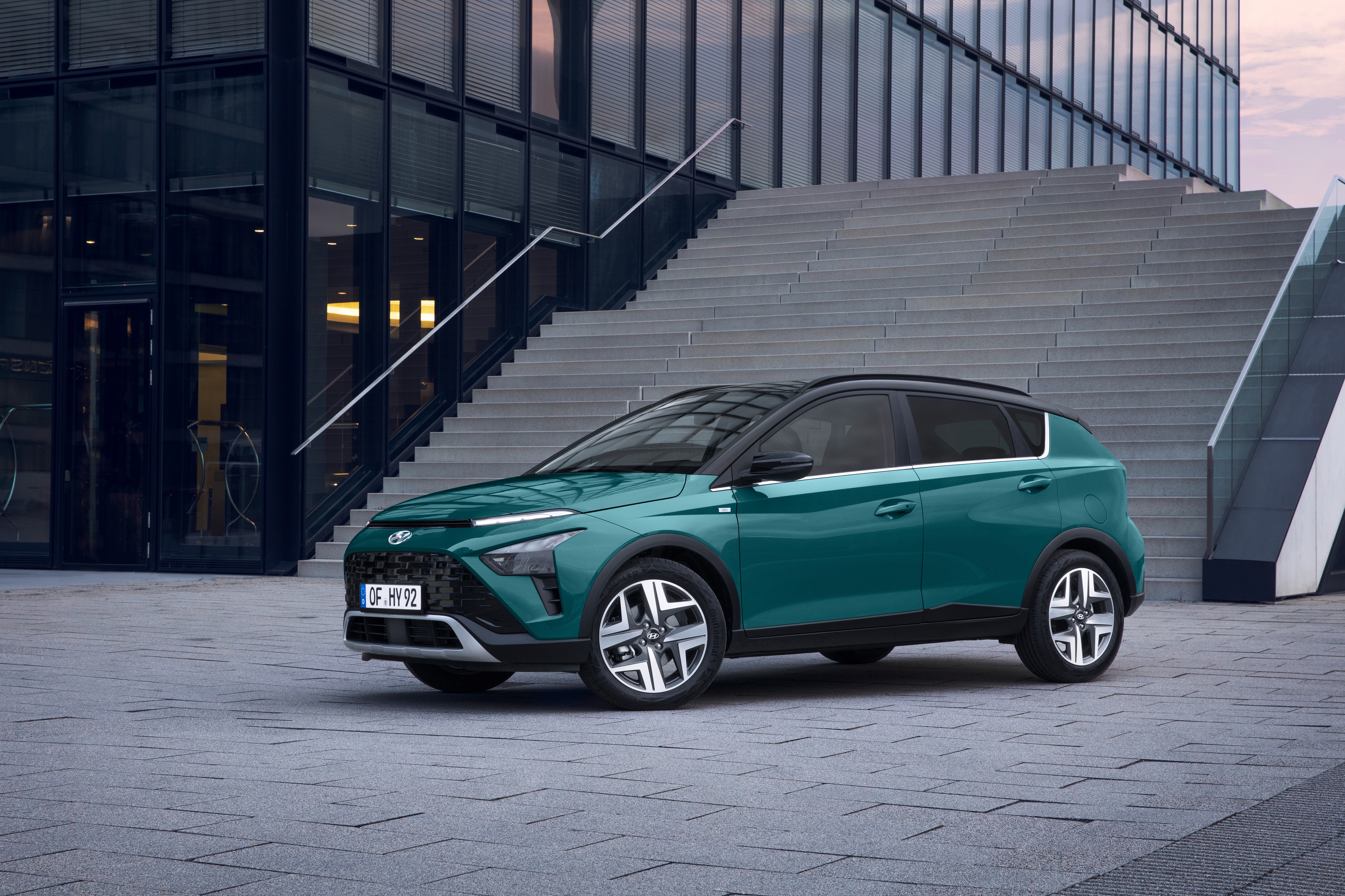 2021 Hyundai Bayon Crossover in Green Metallic HD Wallpaper