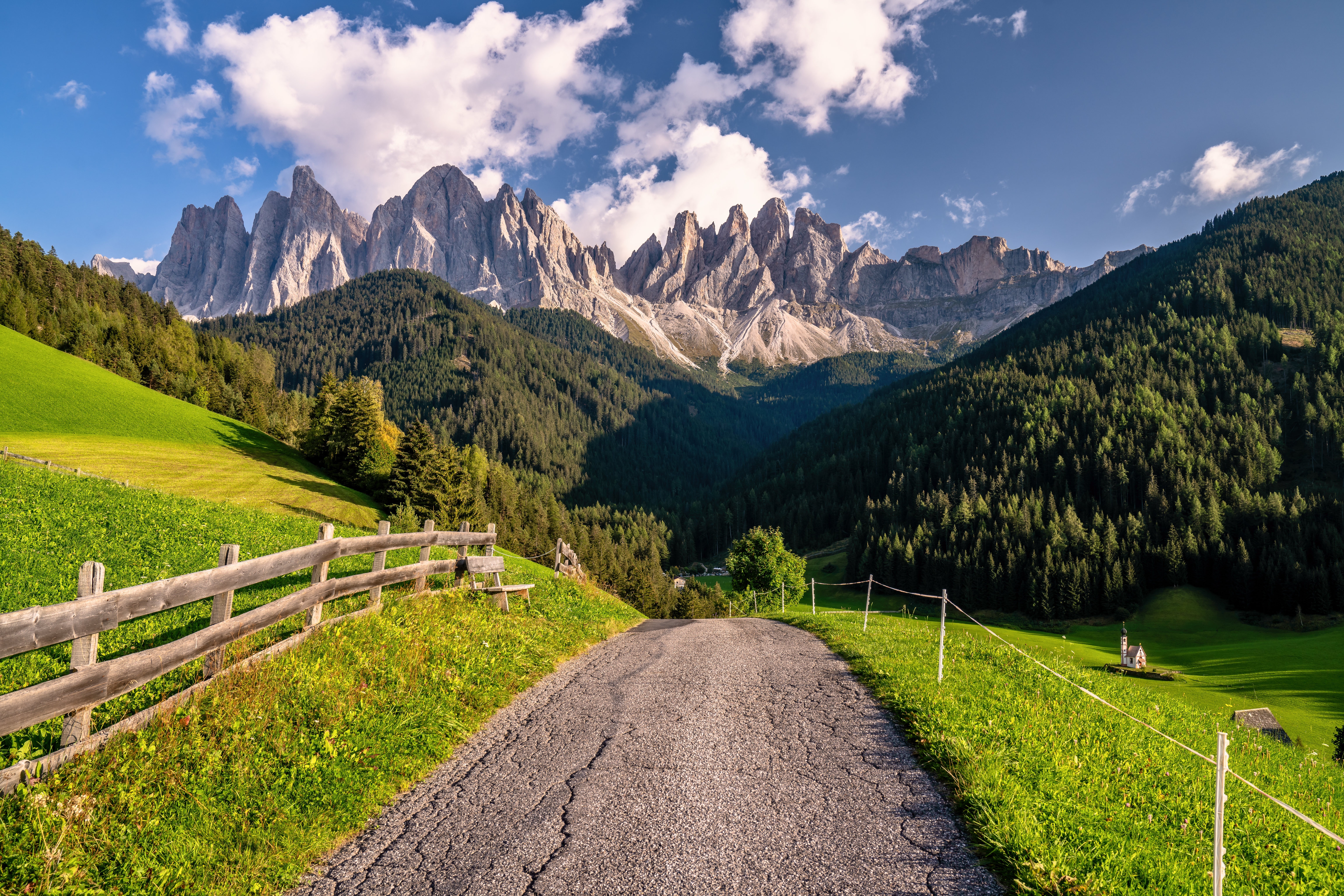 Road to Dolomites Mountains in South Tyrol, Italy HD Wallpaper