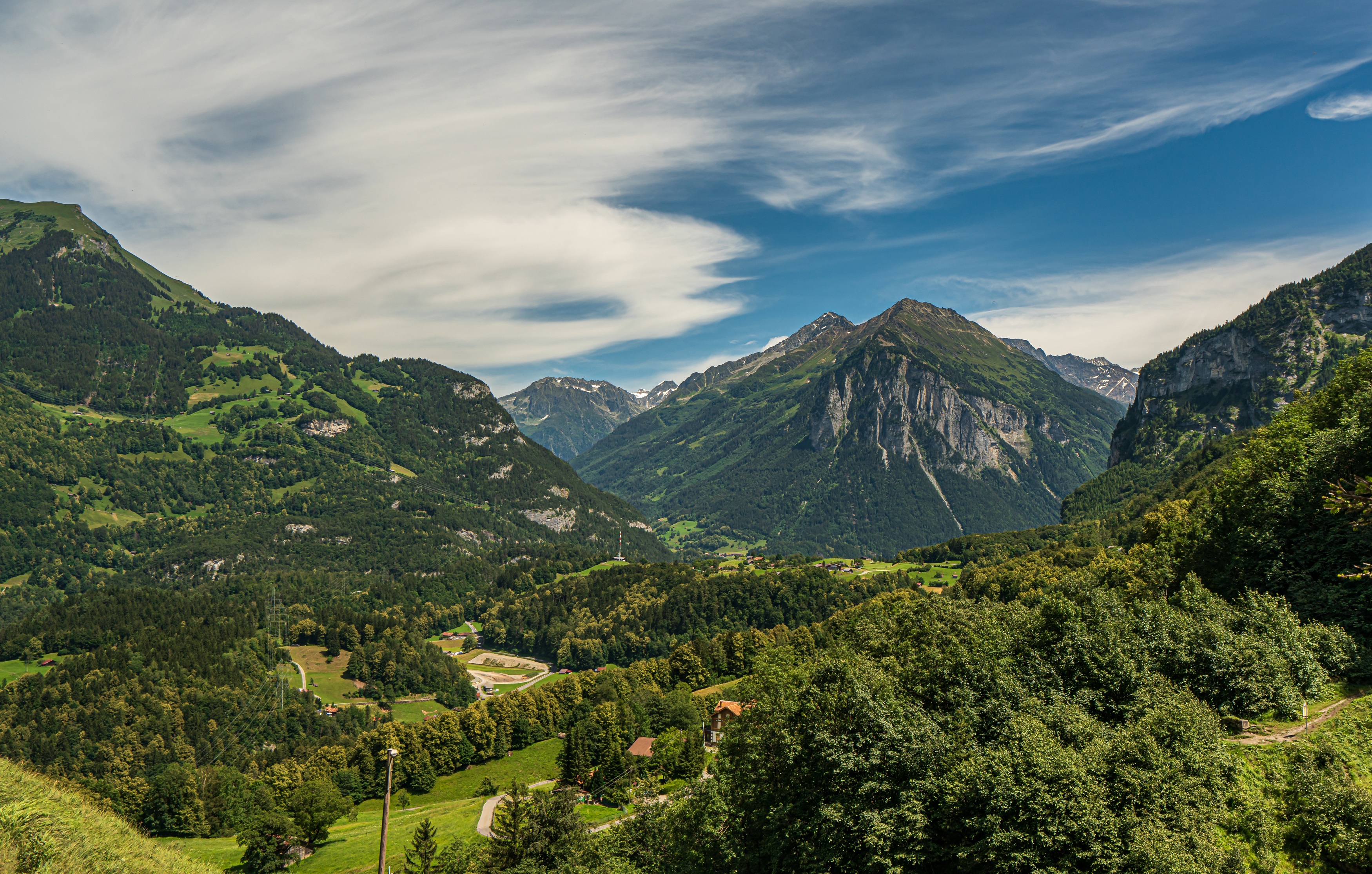 Meiringen, Bern, Switzerland: Mountains and Forests in the Alps HD Wallpaper