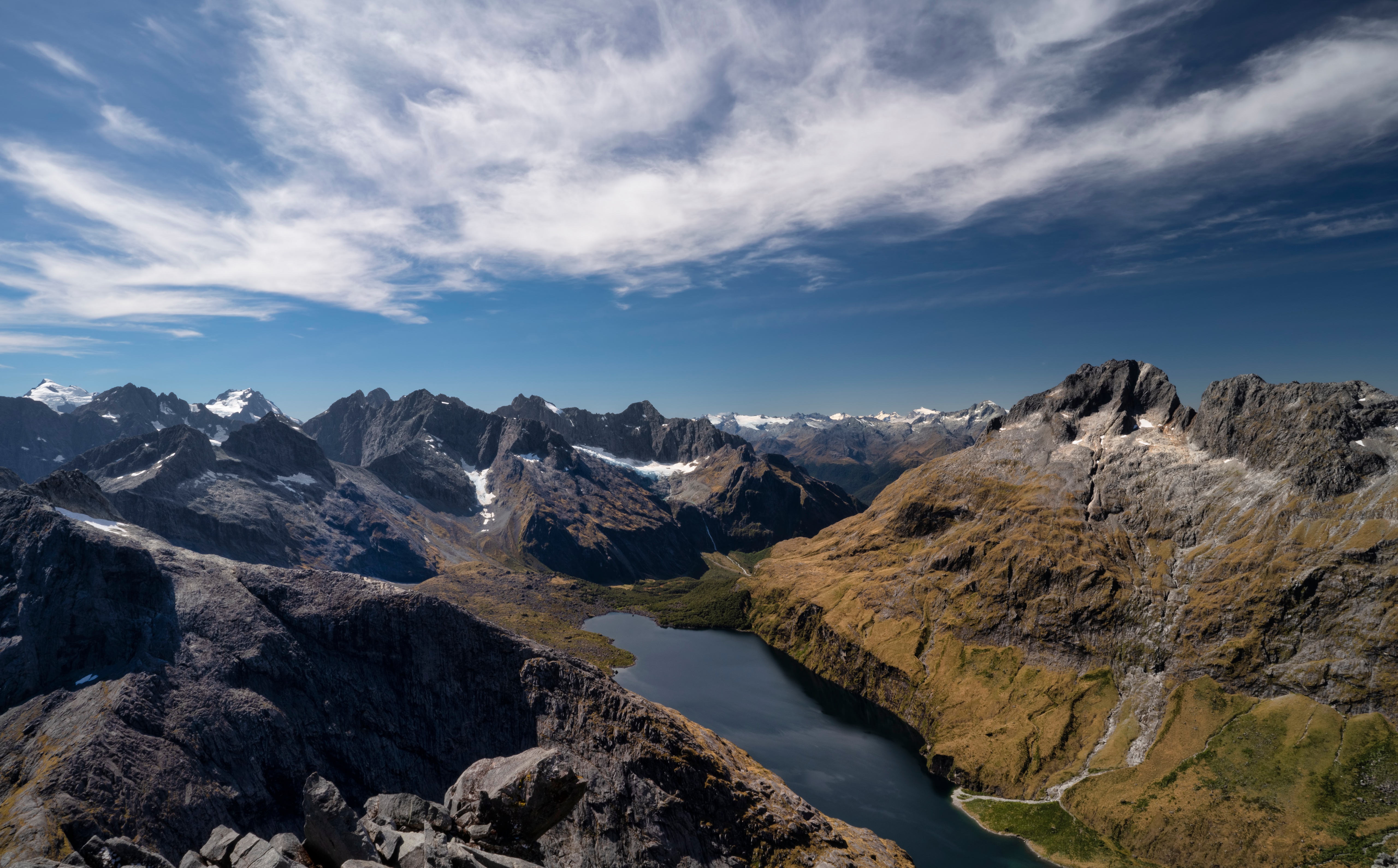 Lake Adelaide, New Zealand Mountains and Clouds HD Wallpaper