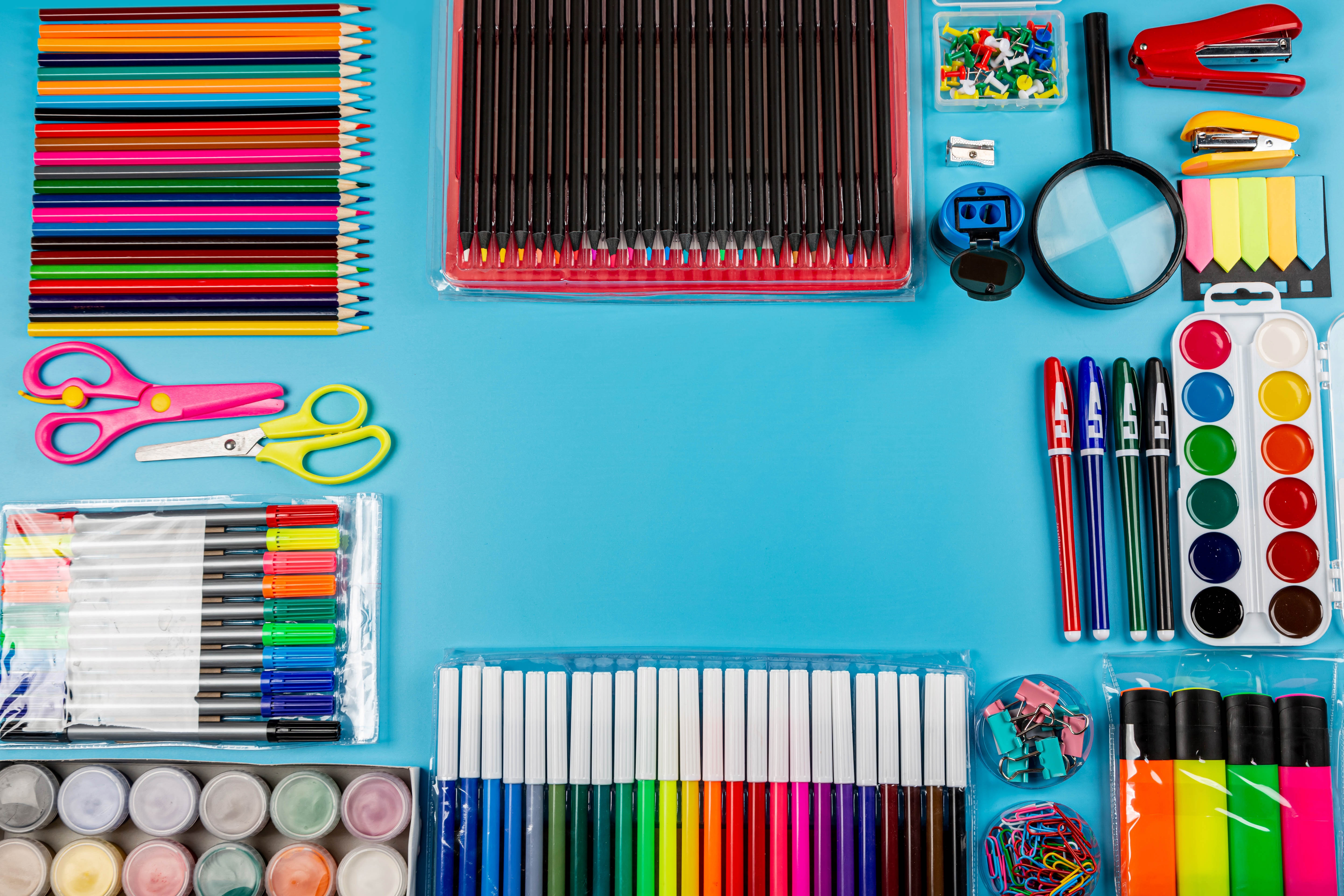 School Supplies Assortment HD Wallpaper