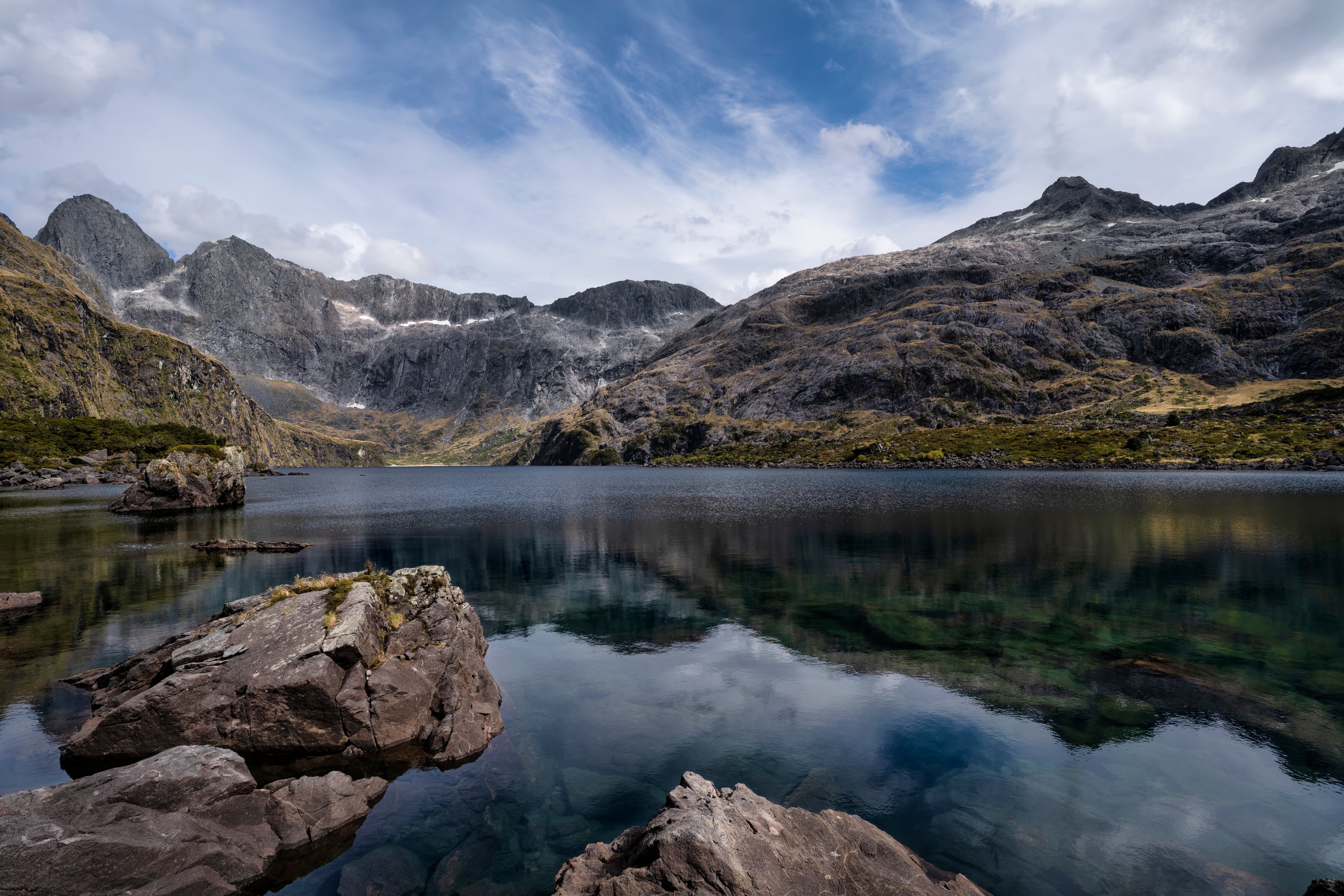 Lake Adelaide, New Zealand Mountains and Stones HD Wallpaper