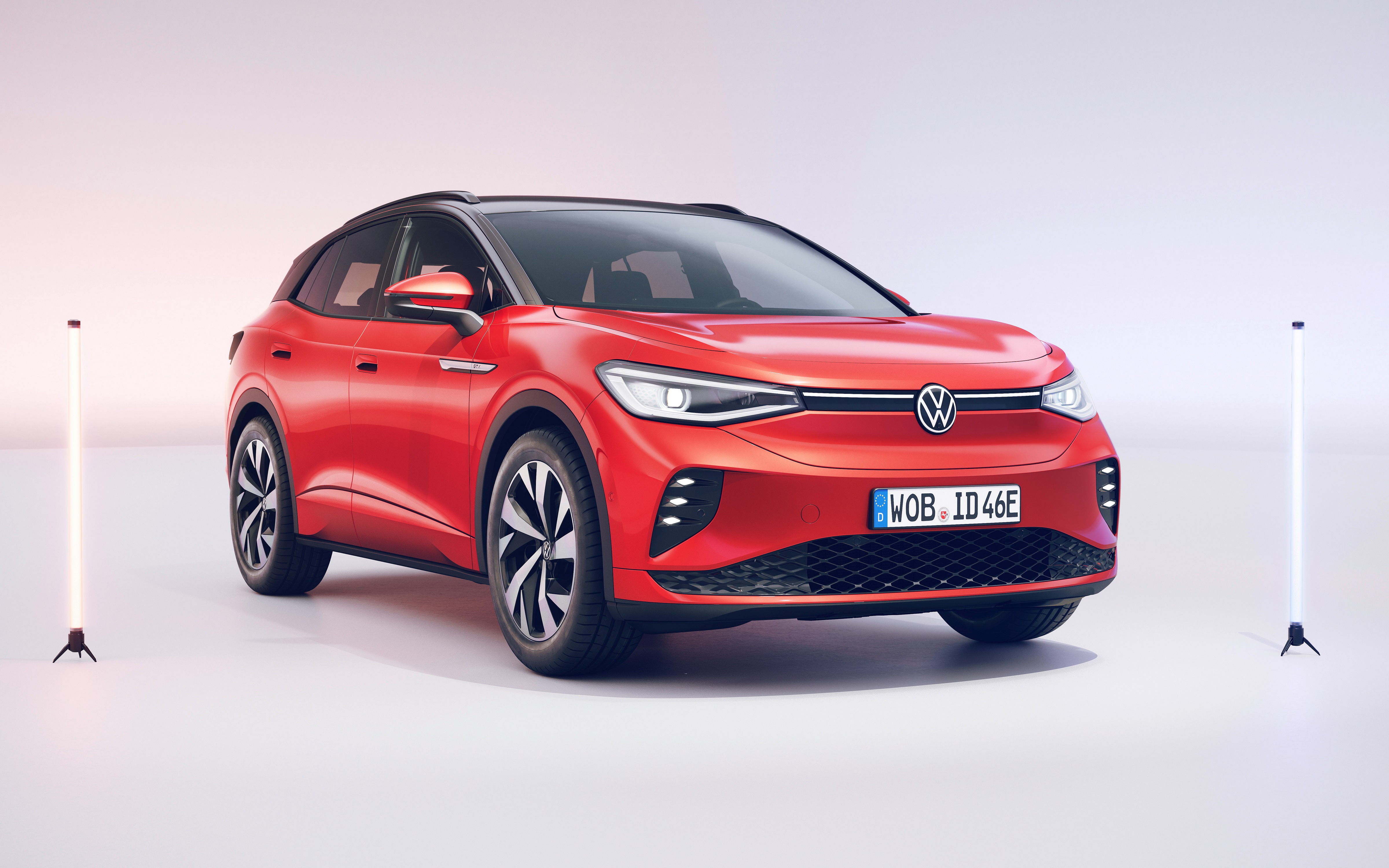Red Volkswagen ID.4 GTX Crossover HD Wallpaper