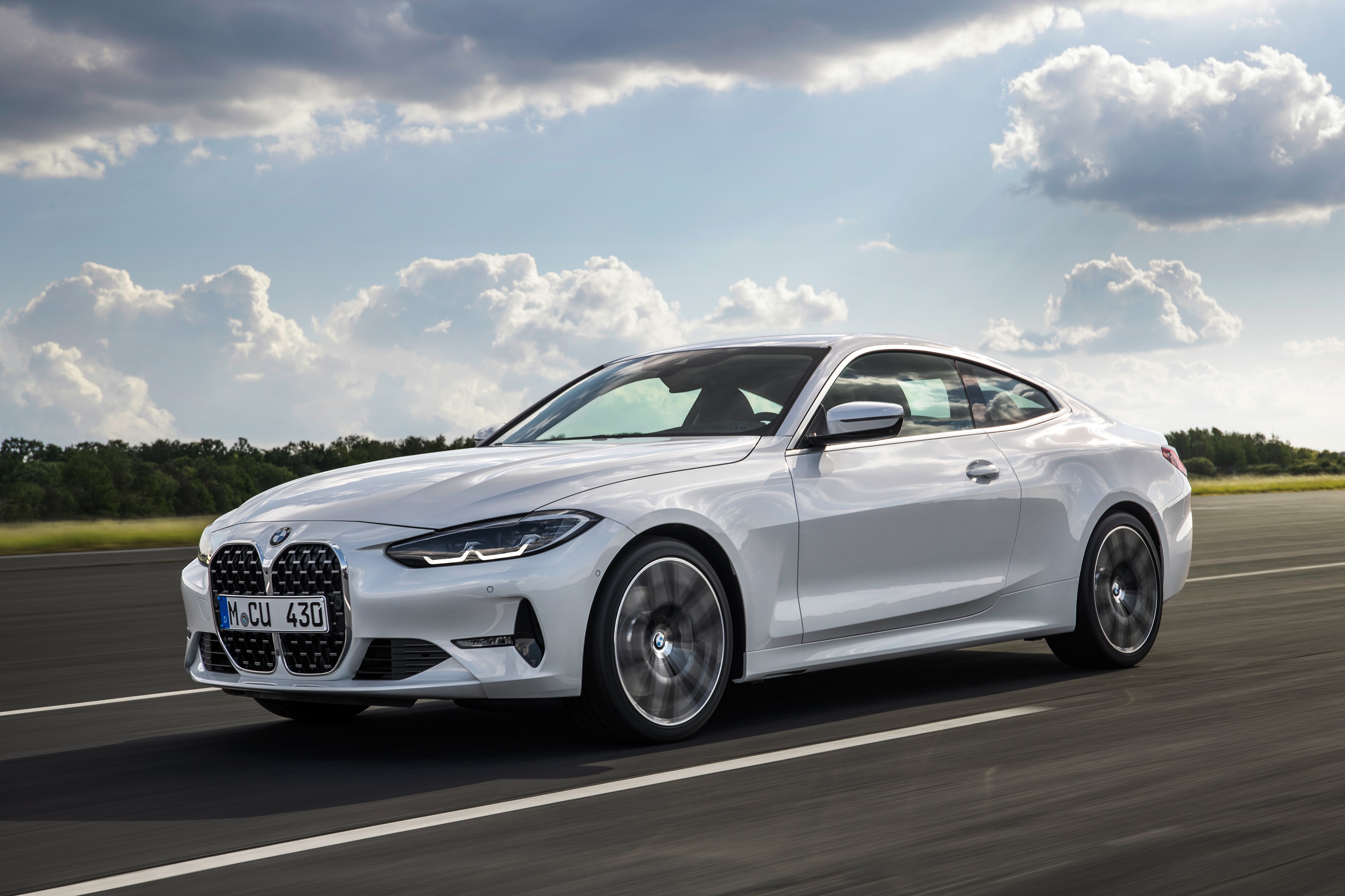 White BMW 4 Series Coupe in Motion HD Wallpaper