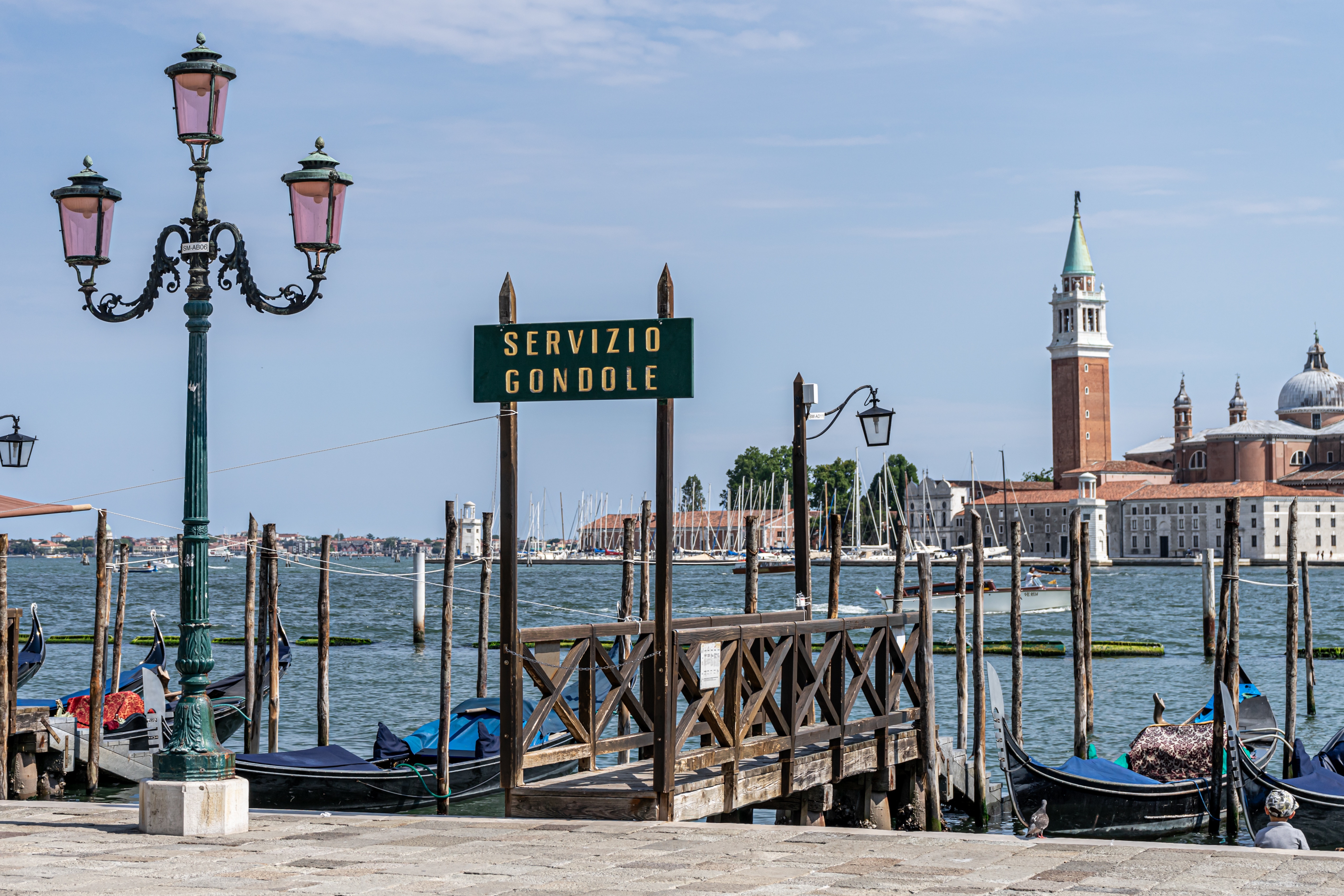 Venice Gondola Service Sign and San Giorgio Maggiore HD Wallpaper