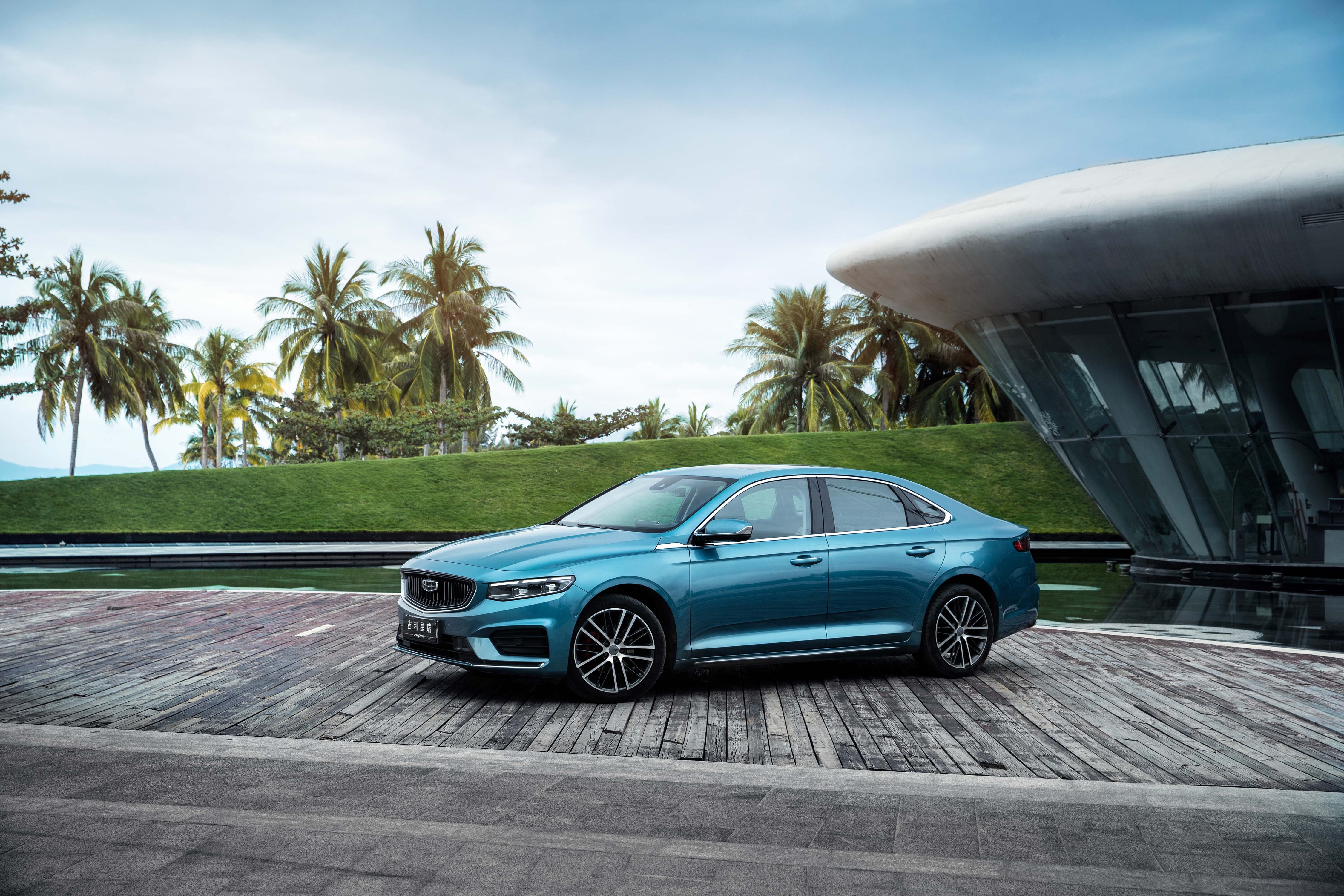 4K Geely Preface Light Blue Sedan HD Wallpaper