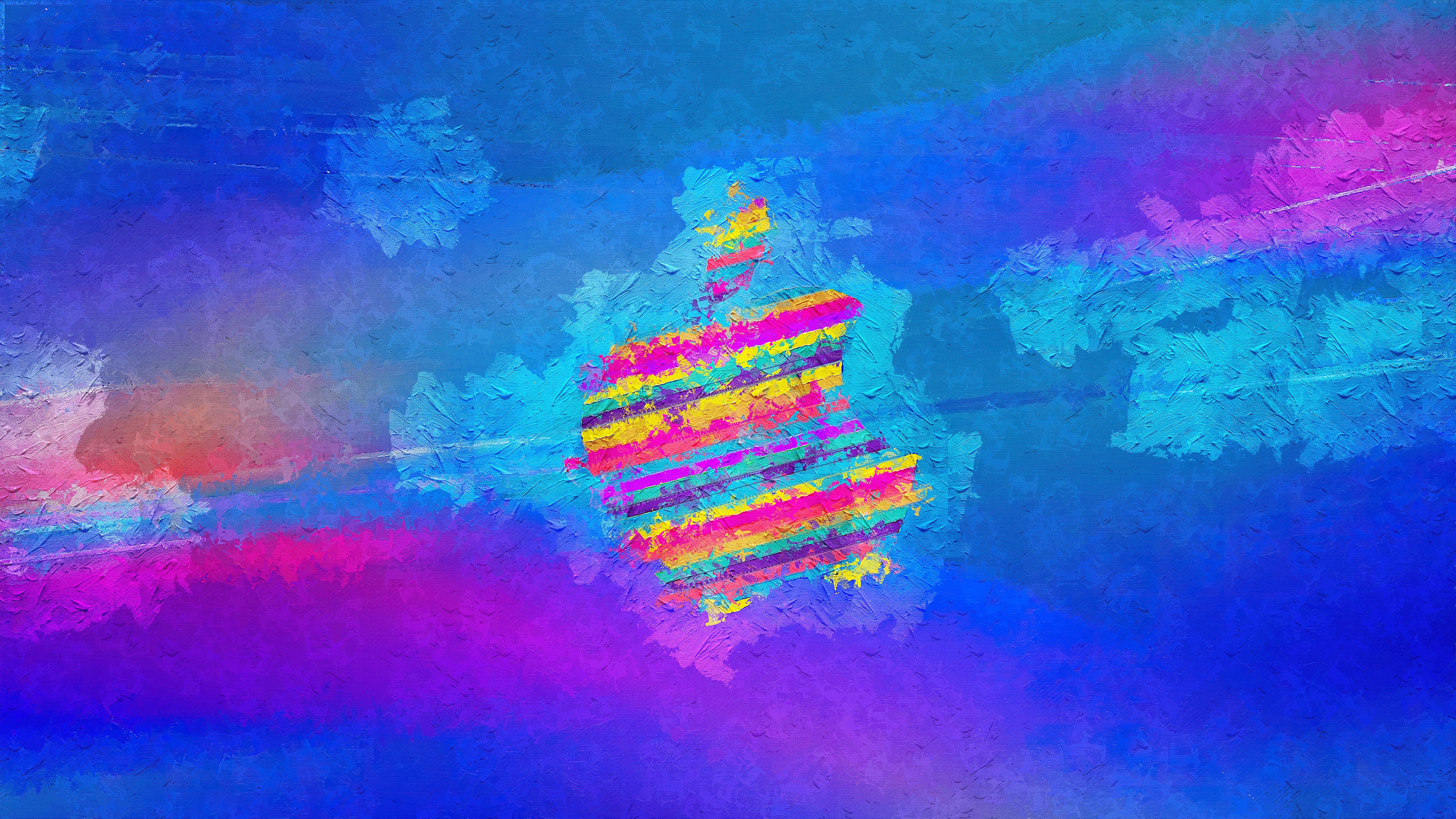 Colorful Apple logo digital art 4K HD Wallpaper