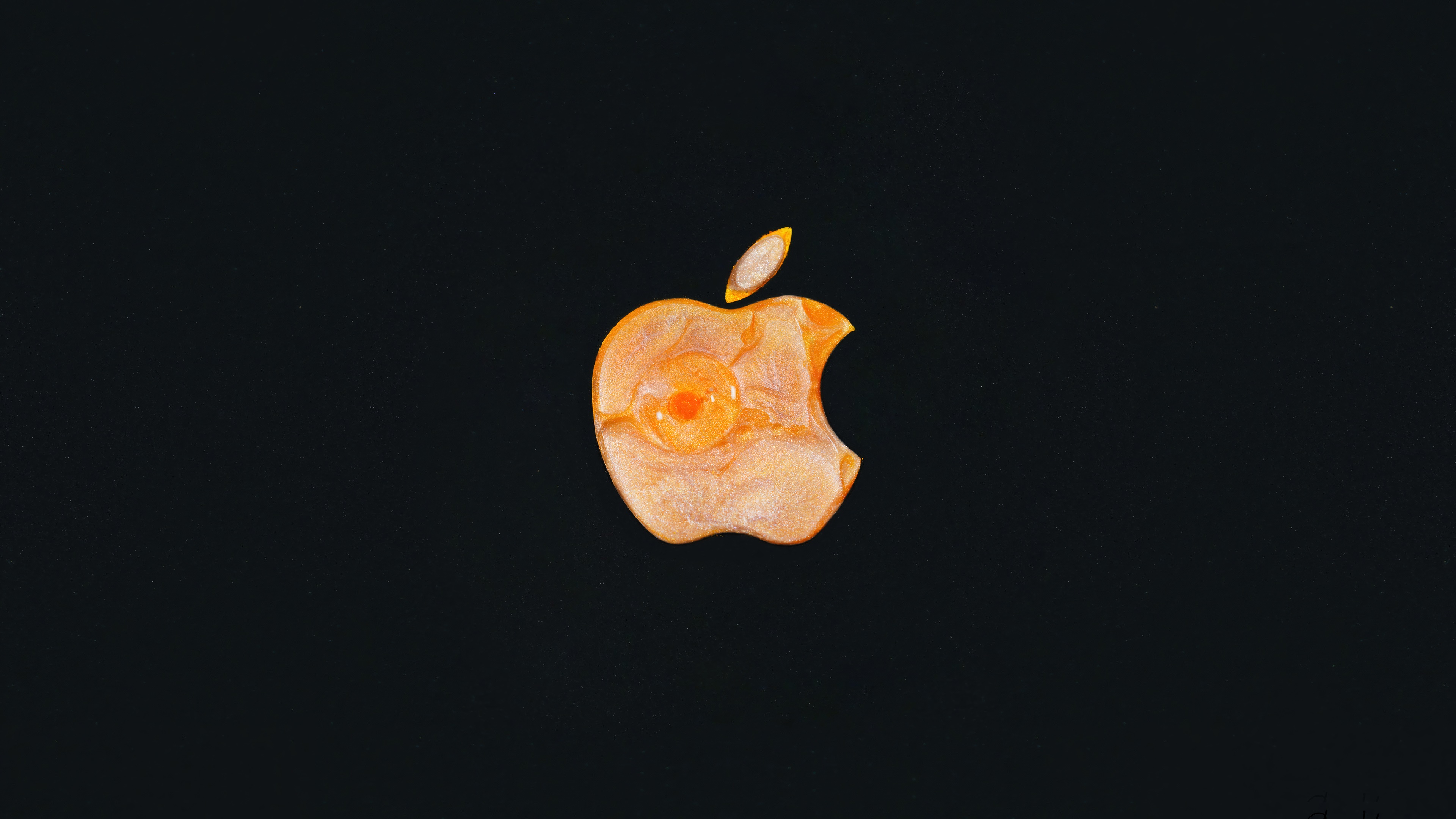 Apple logo made of fruit on black 4K HD Wallpaper