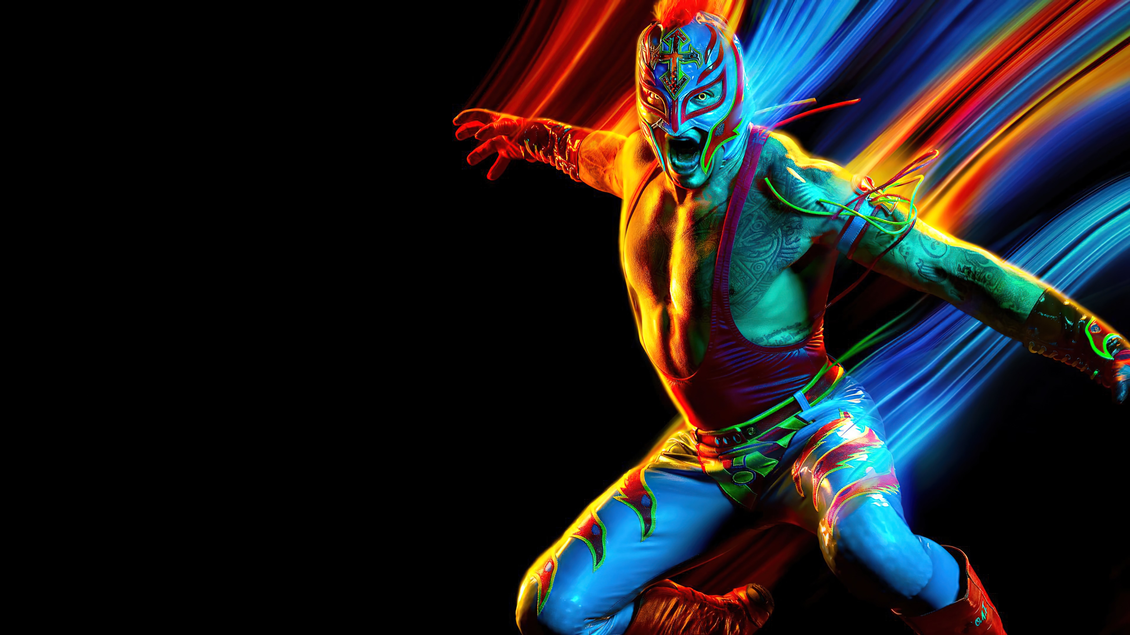 Rey Mysterio from WWE 2K22 4K HD Wallpaper