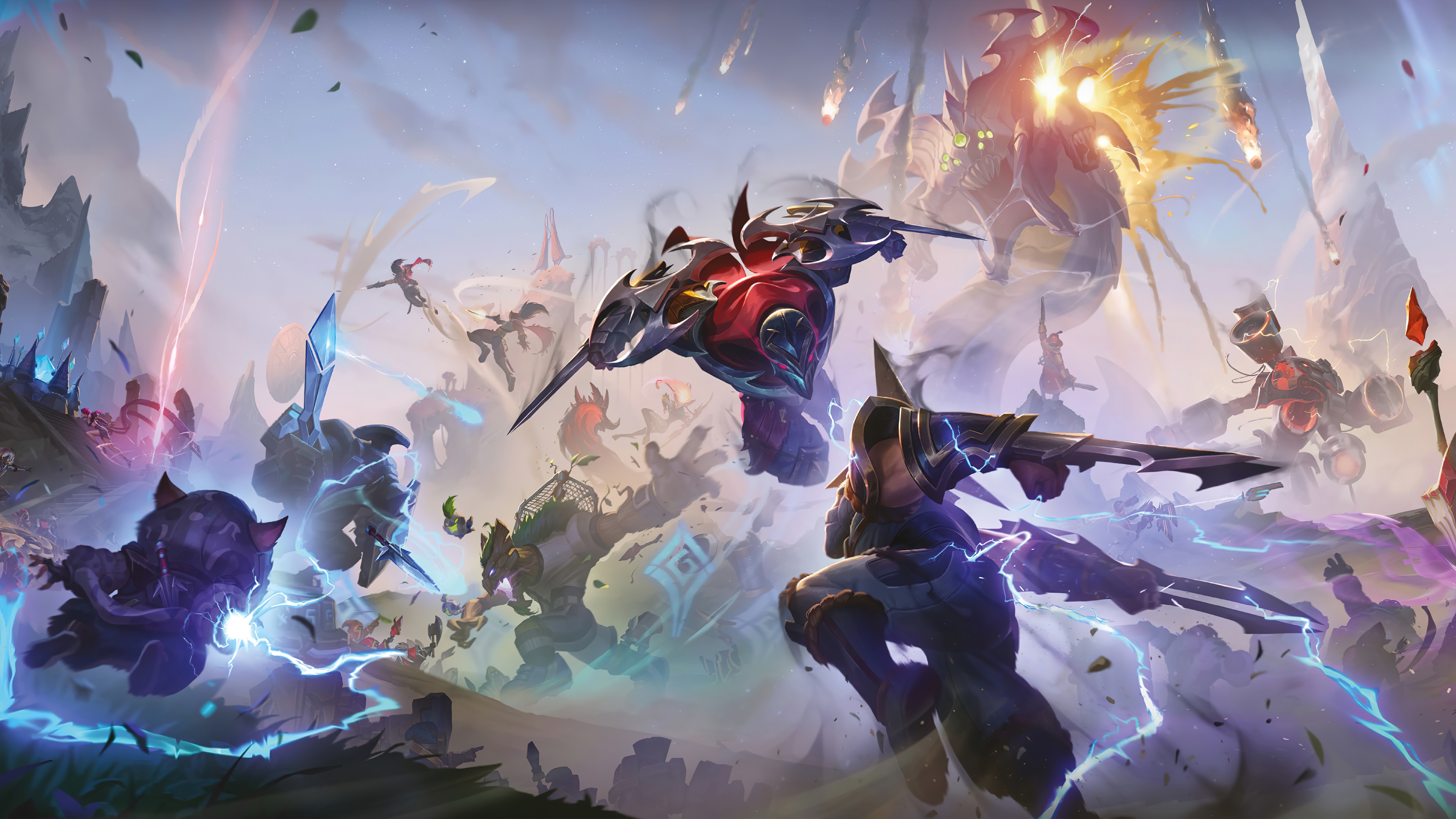 Zed and allies in battle from League of Legends 4K HD Wallpaper