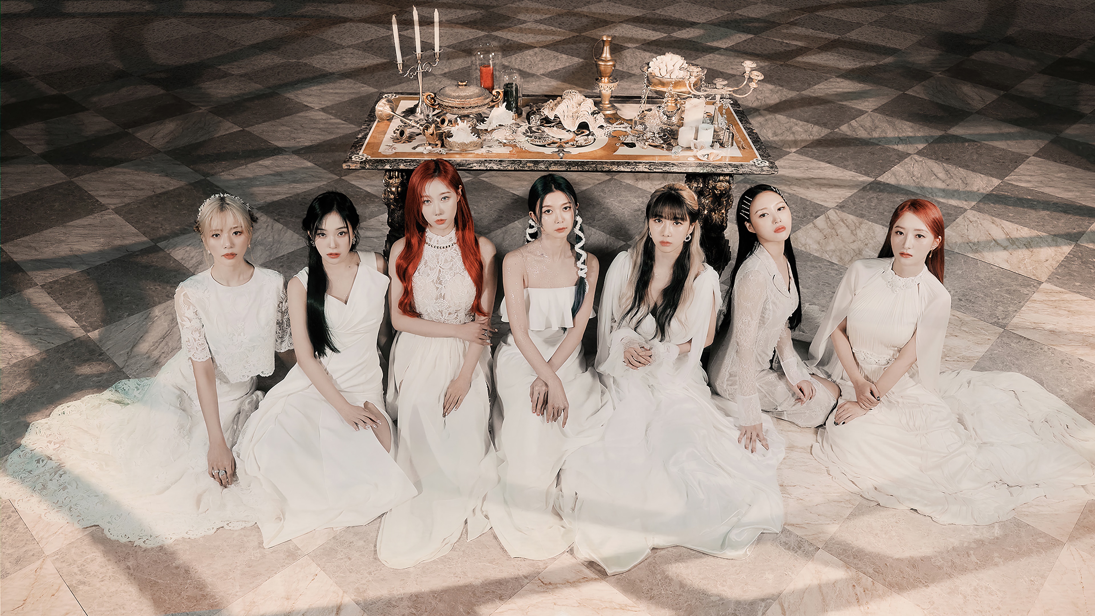 Dreamcatcher members in white dresses HD Wallpaper