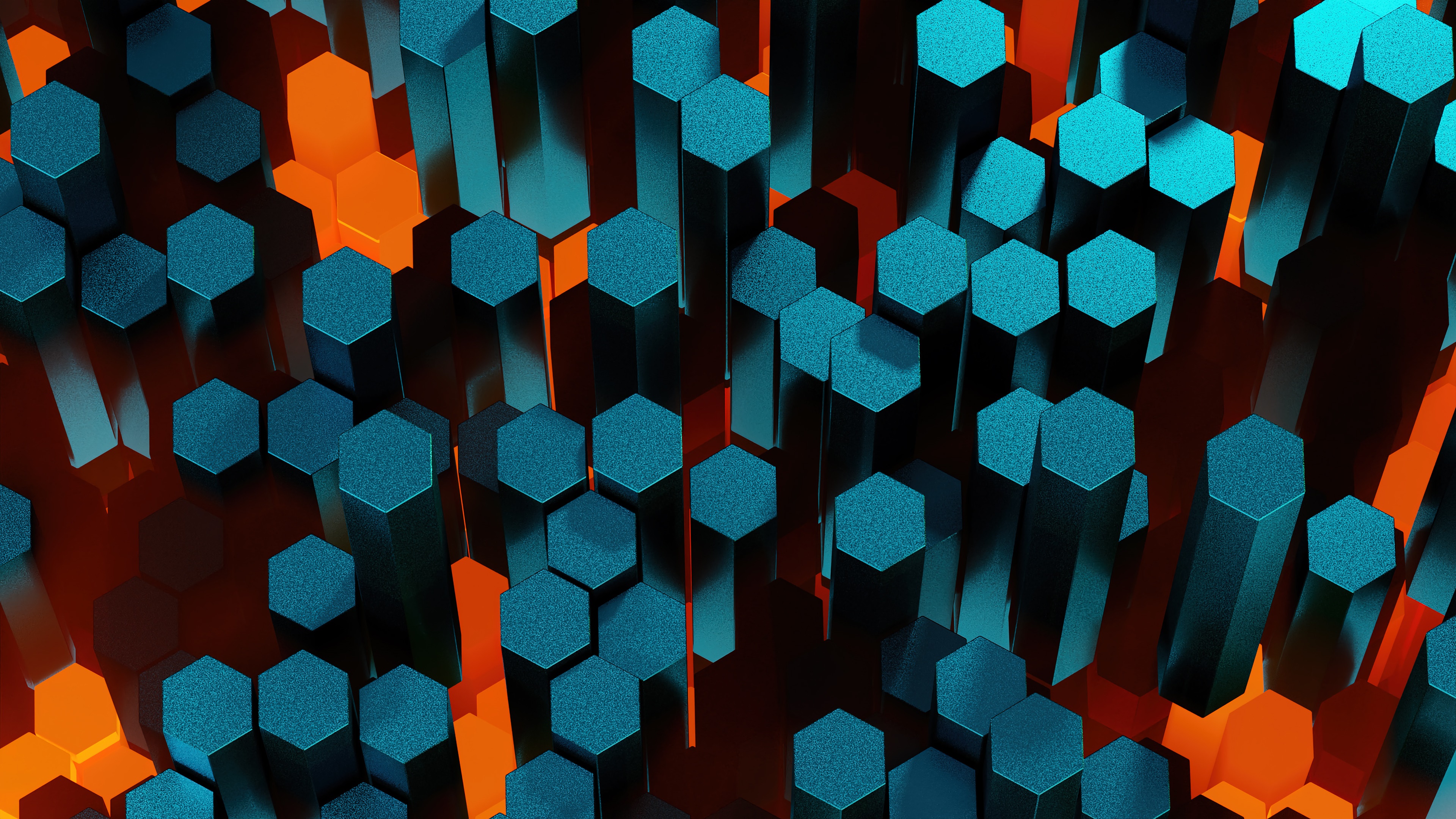 Abstract 3D Hexagons Digital Art 4K HD Wallpaper
