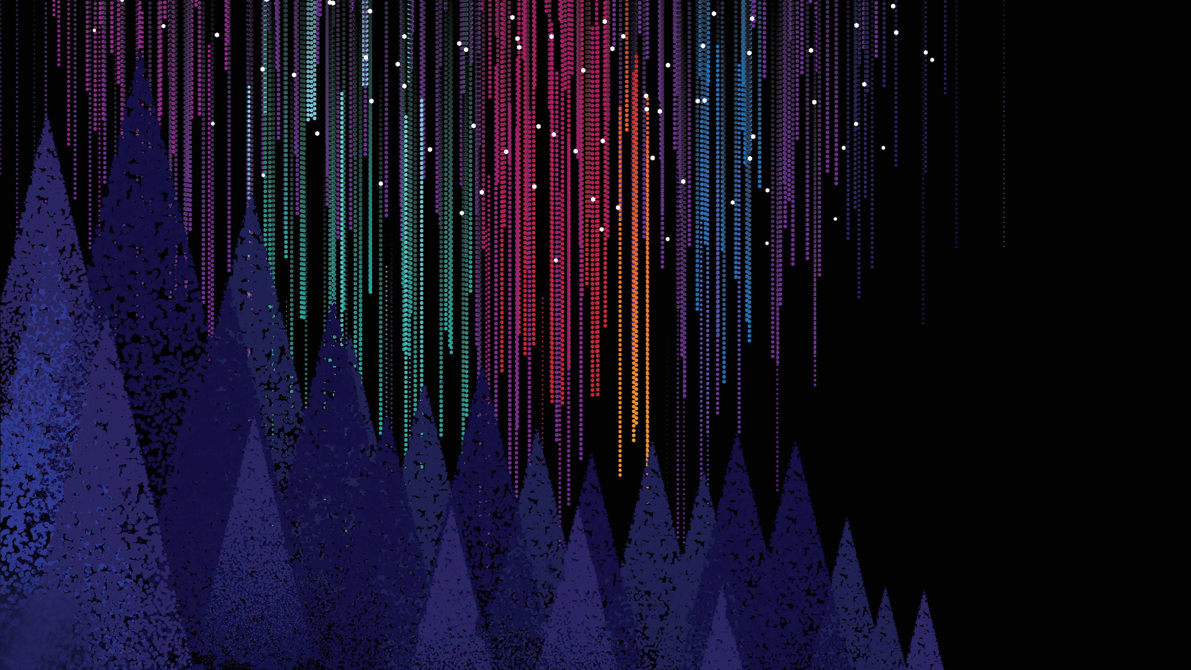 Abstract colorful lines and mountains 4K HD Wallpaper