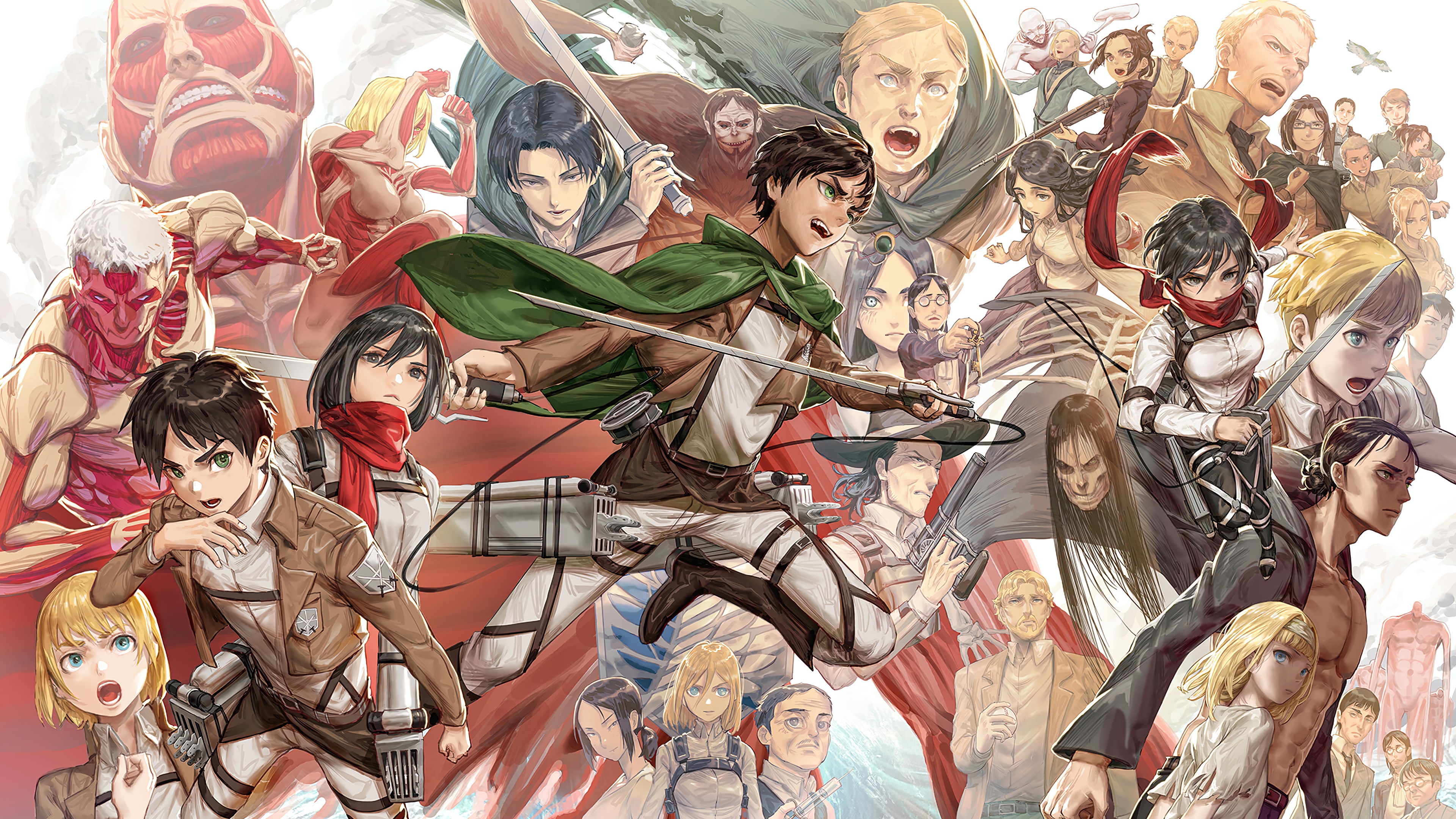 Attack on Titan Characters 4K HD Wallpaper