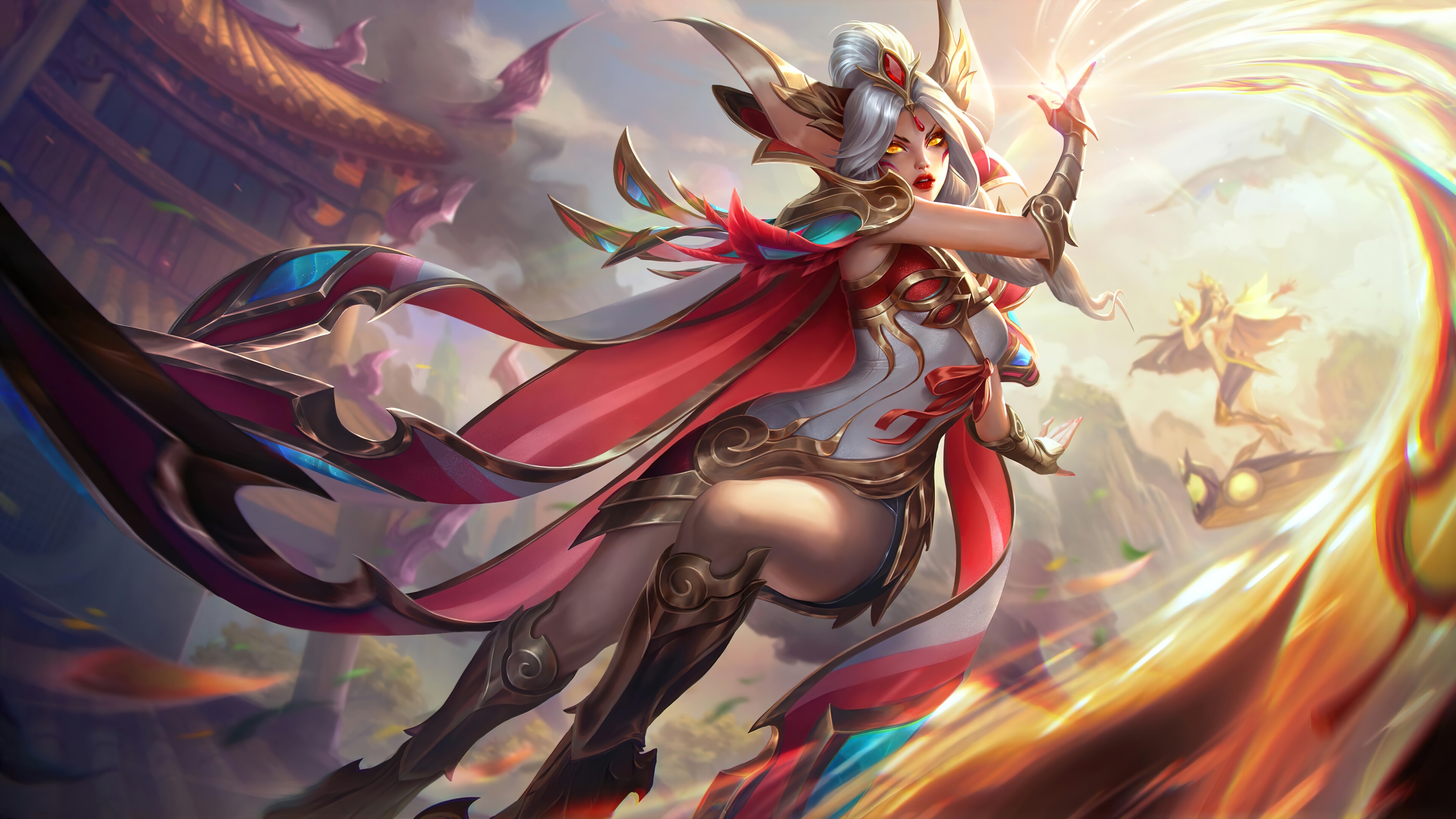 Brave Phoenix Xayah Prestige Skin from League of Legends 4K HD Wallpaper