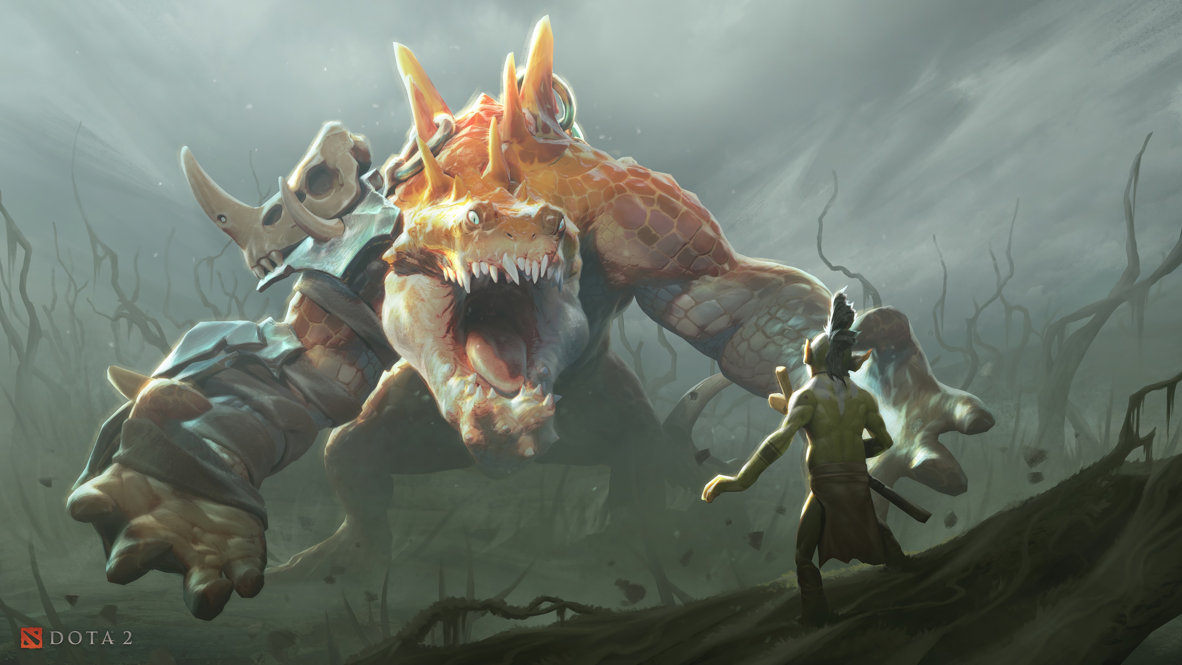 Primal Beast from Dota 2 in a Dark HD Wallpaper
