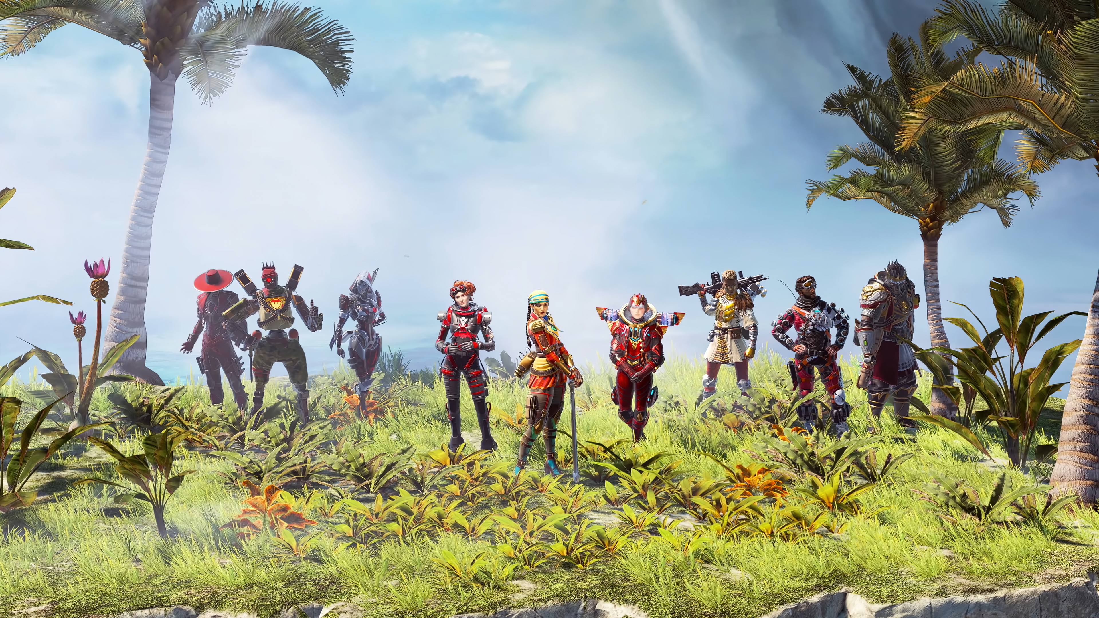 Apex Legends characters on a tropical island HD Wallpaper