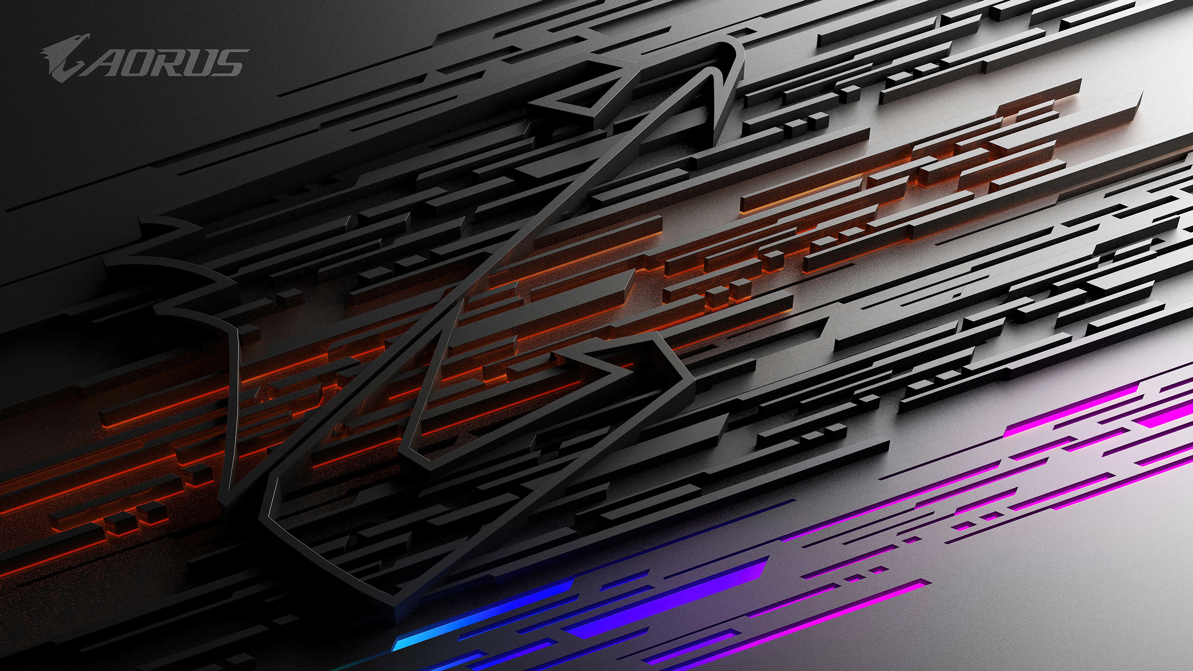 Aorus logo with abstract digital background 4K HD Wallpaper
