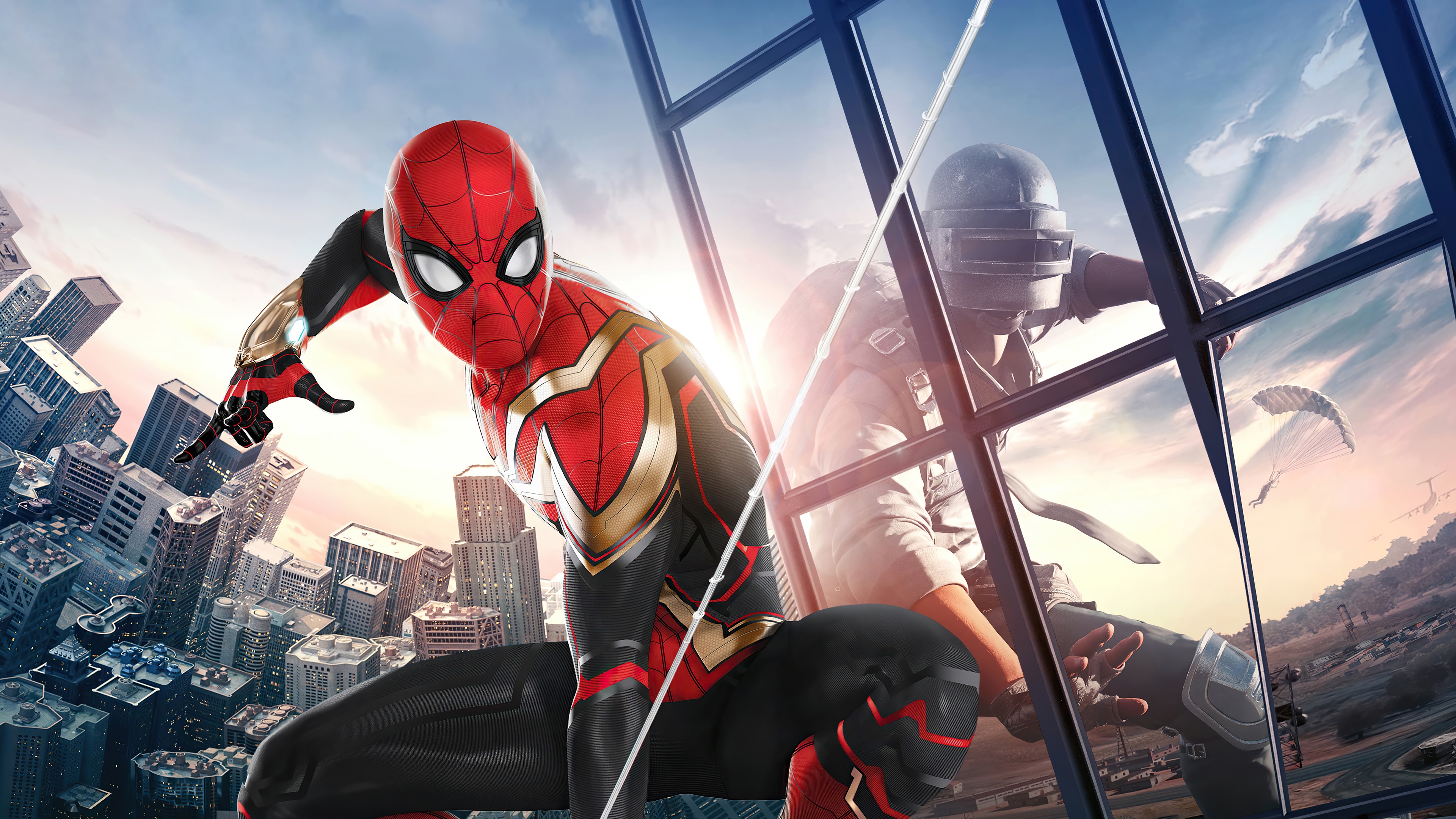Spider-Man from Marvel's No Way Home and PUBG Mobile 4K HD Wallpaper