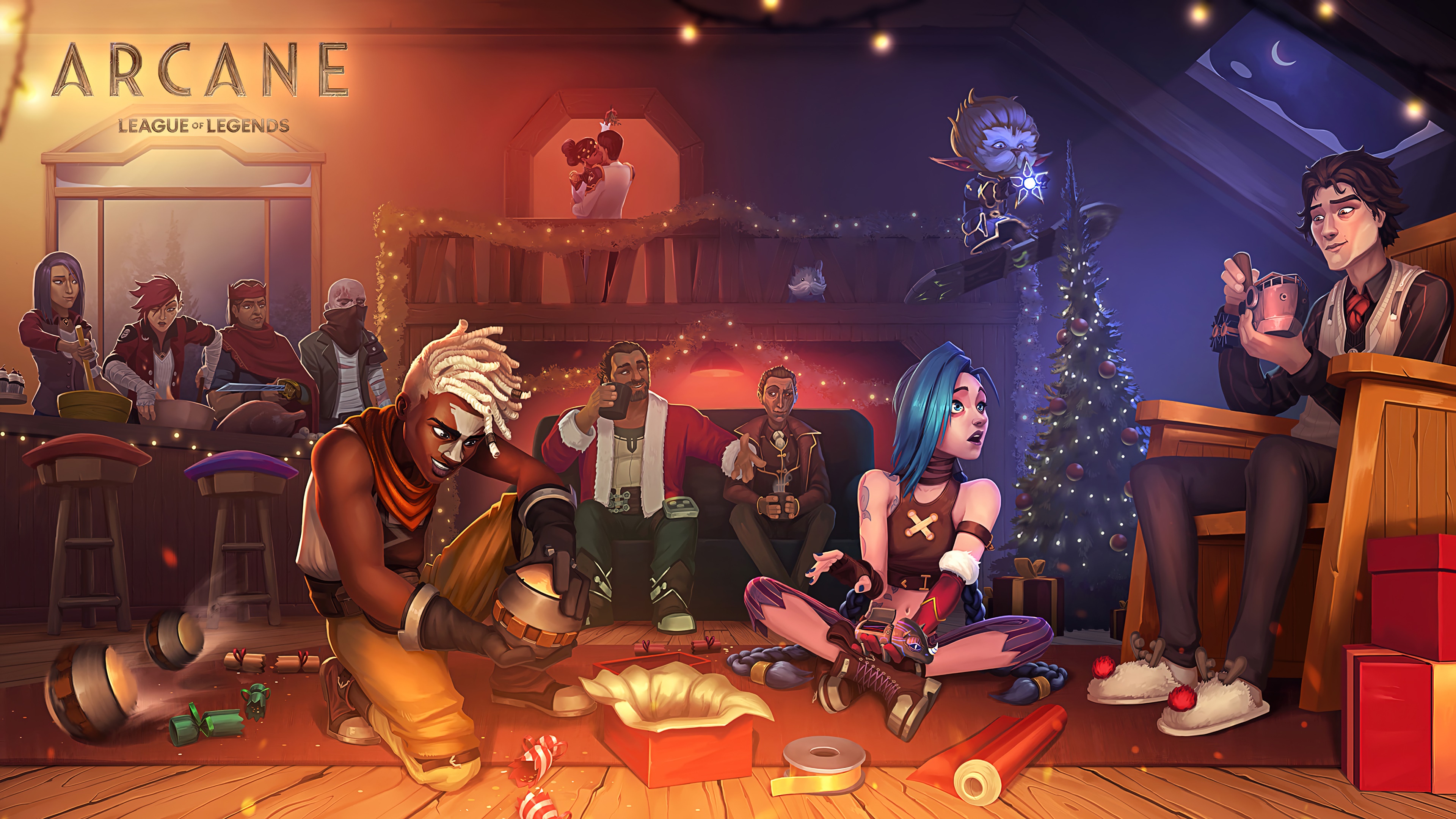 Arcane League of Legends Christmas Celebration HD Wallpaper