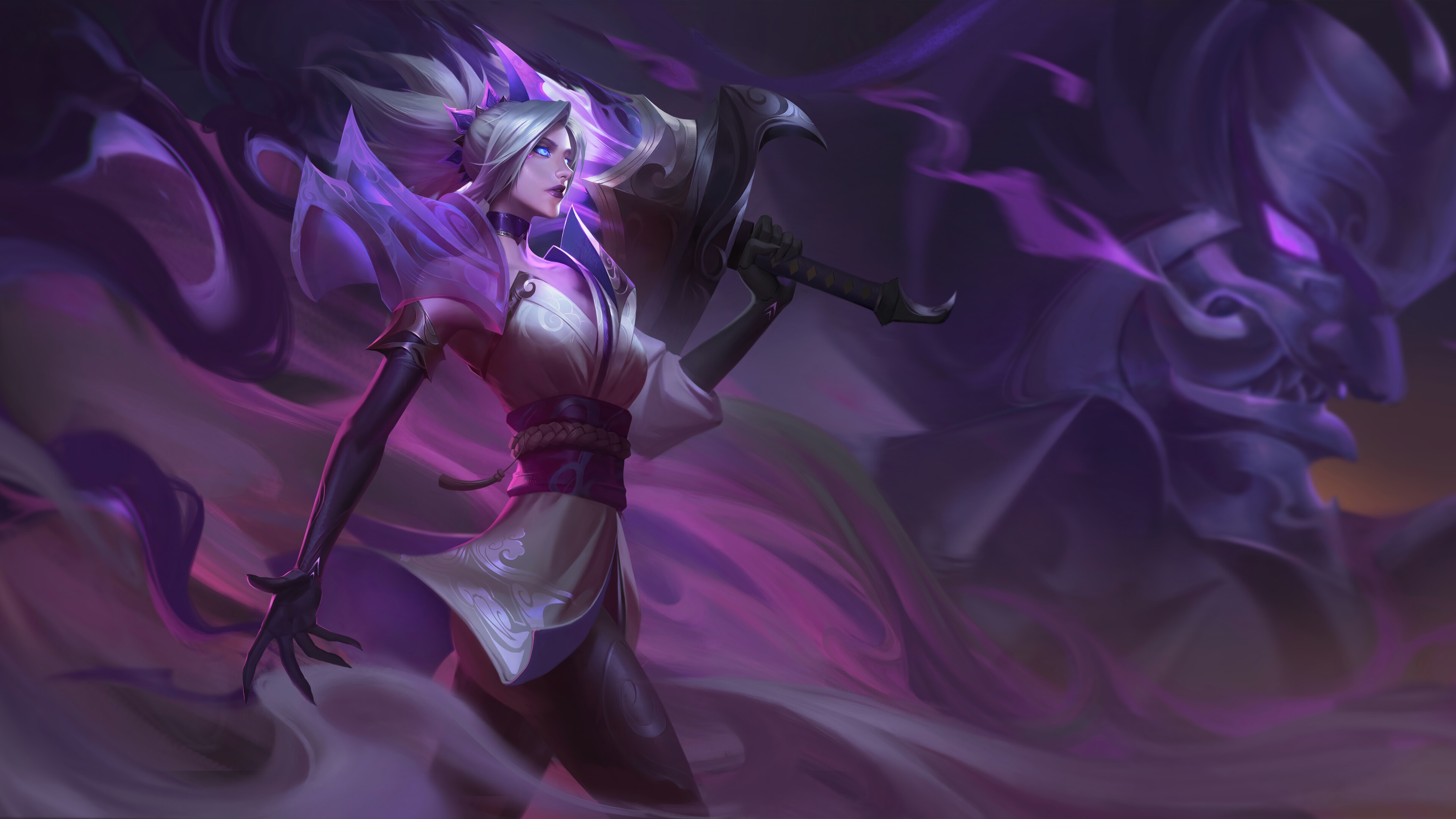 Spirit Blossom Riven from League of Legends 4K HD Wallpaper