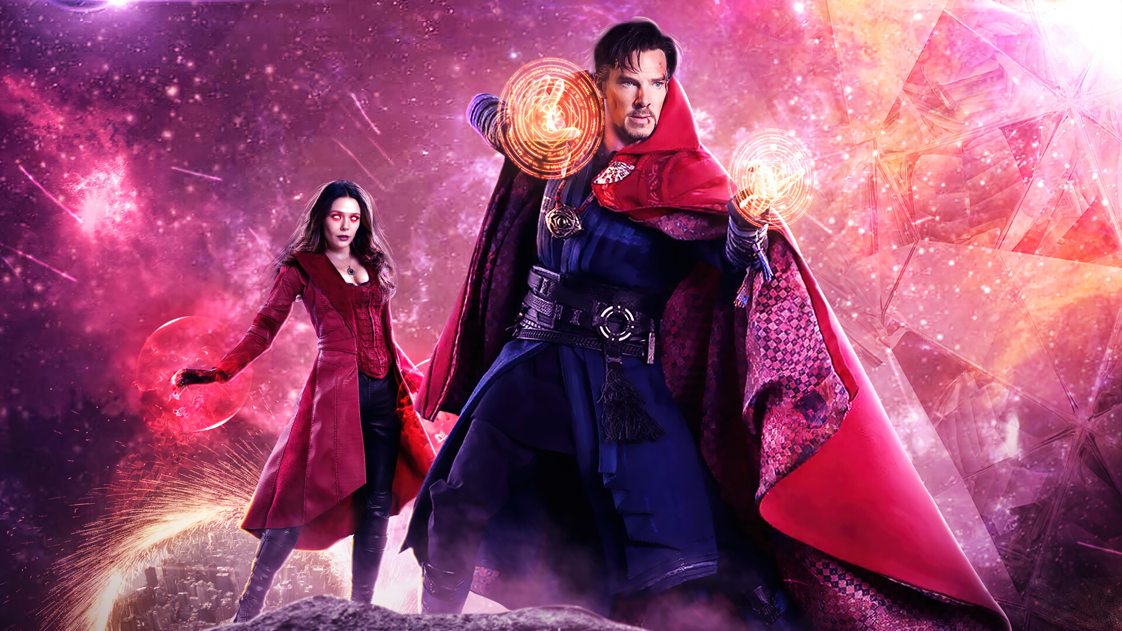 Doctor Strange and Scarlet Witch from Doctor Strange in the Multiverse of Madness 4K HD Wallpaper
