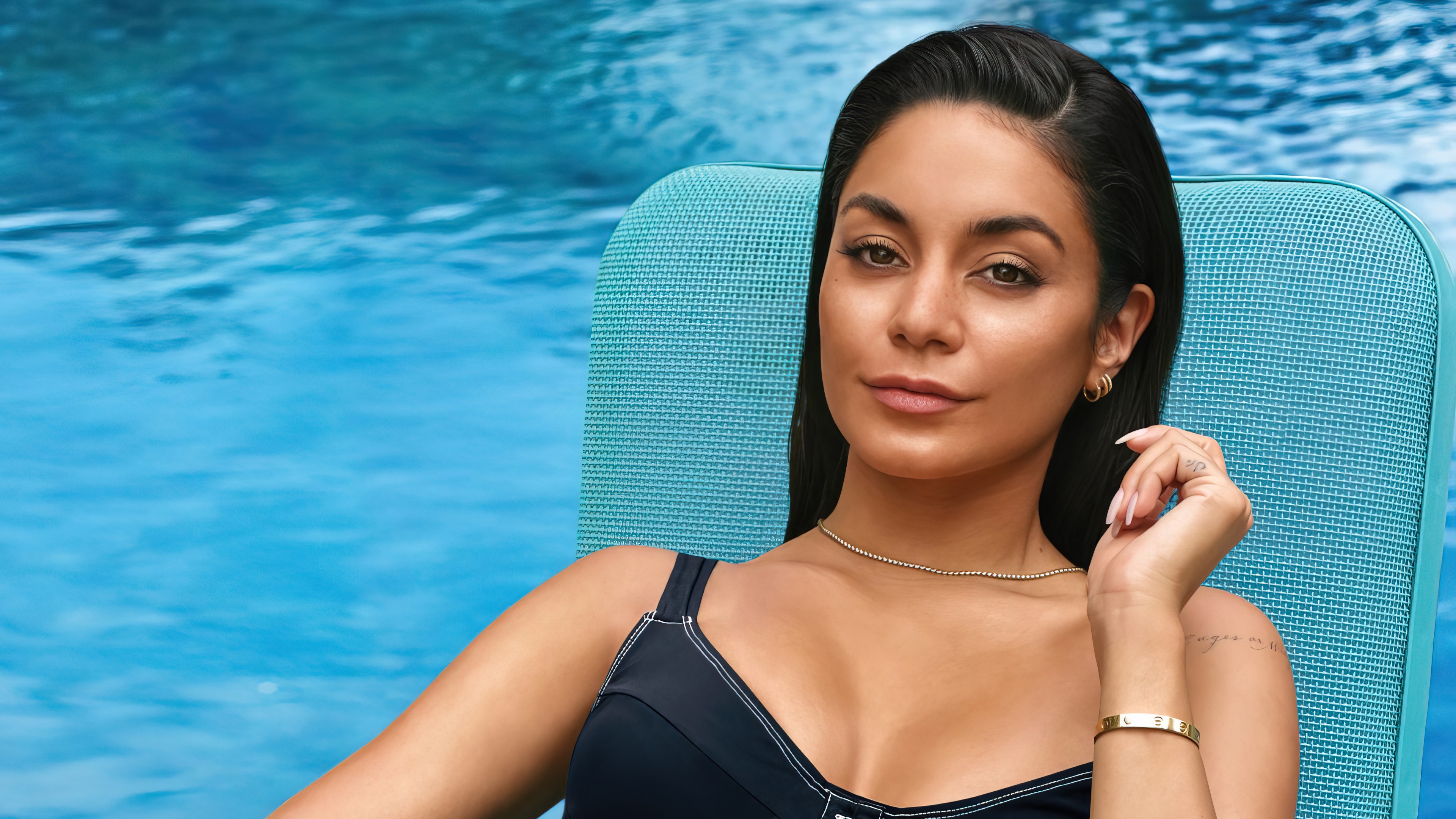 Vanessa Hudgens by a Pool HD Wallpaper