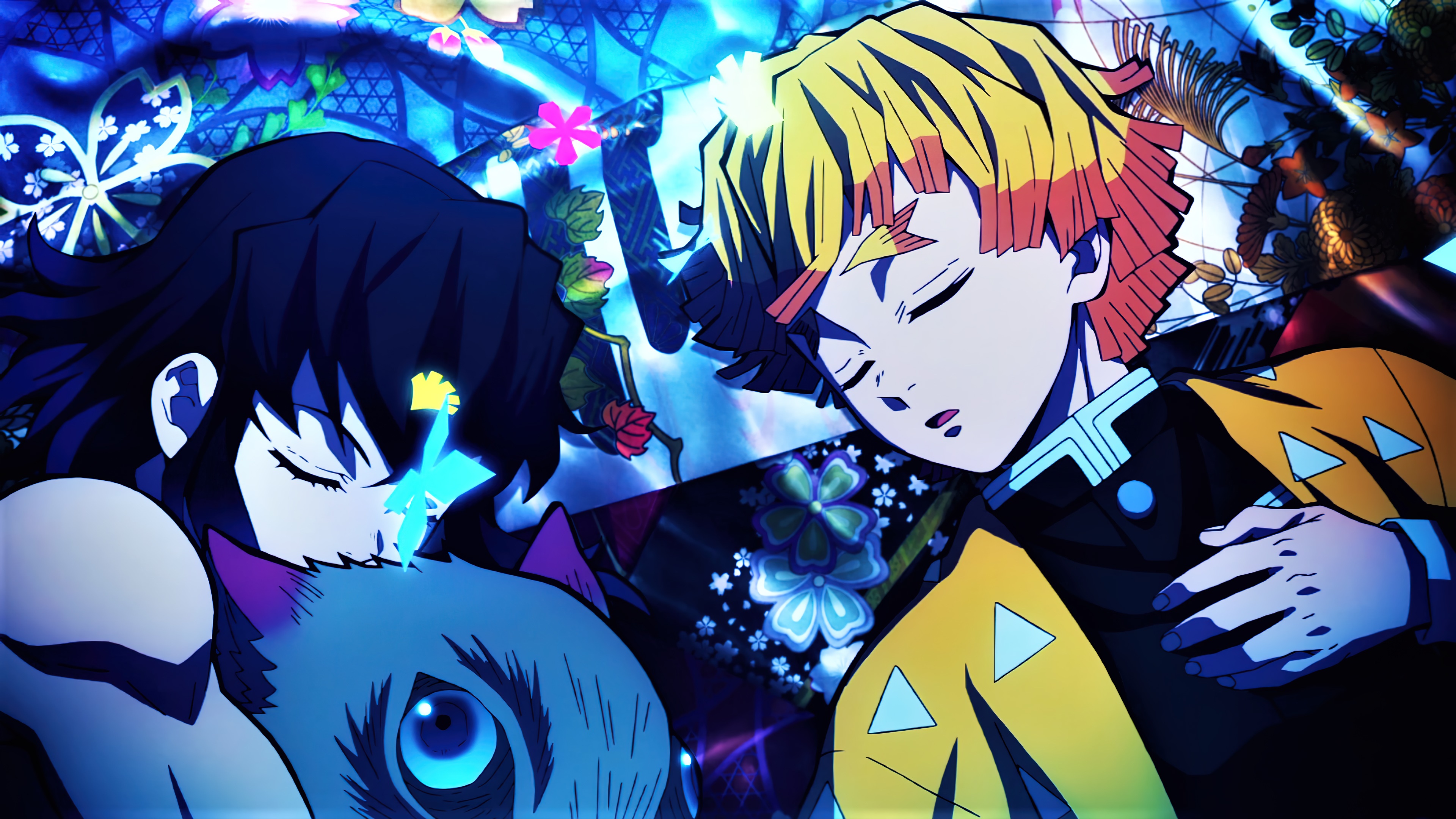 Zenitsu and Inosuke from Demon Slayer HD Wallpaper