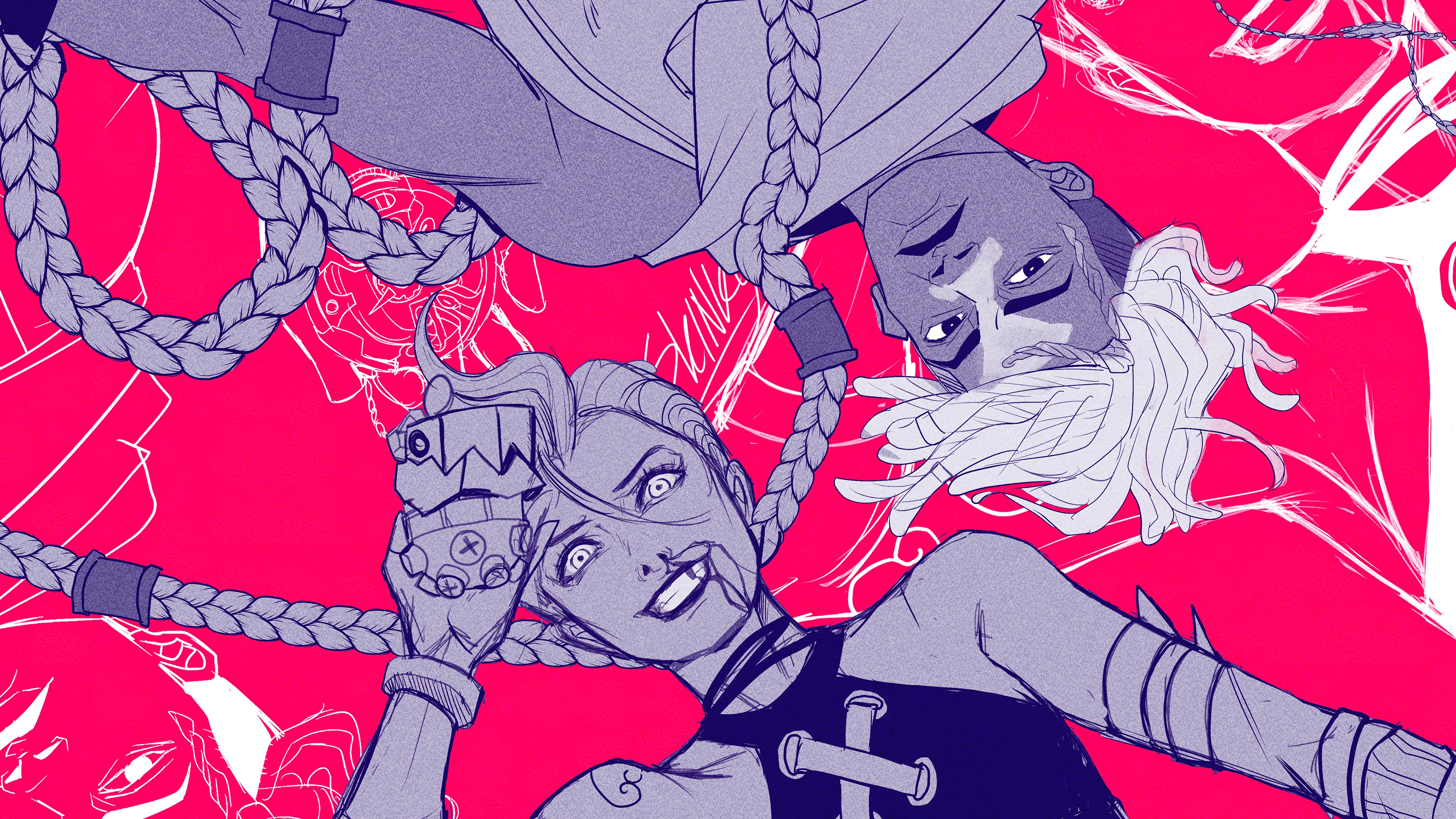 Jinx and Ekko from Arcane HD Wallpaper