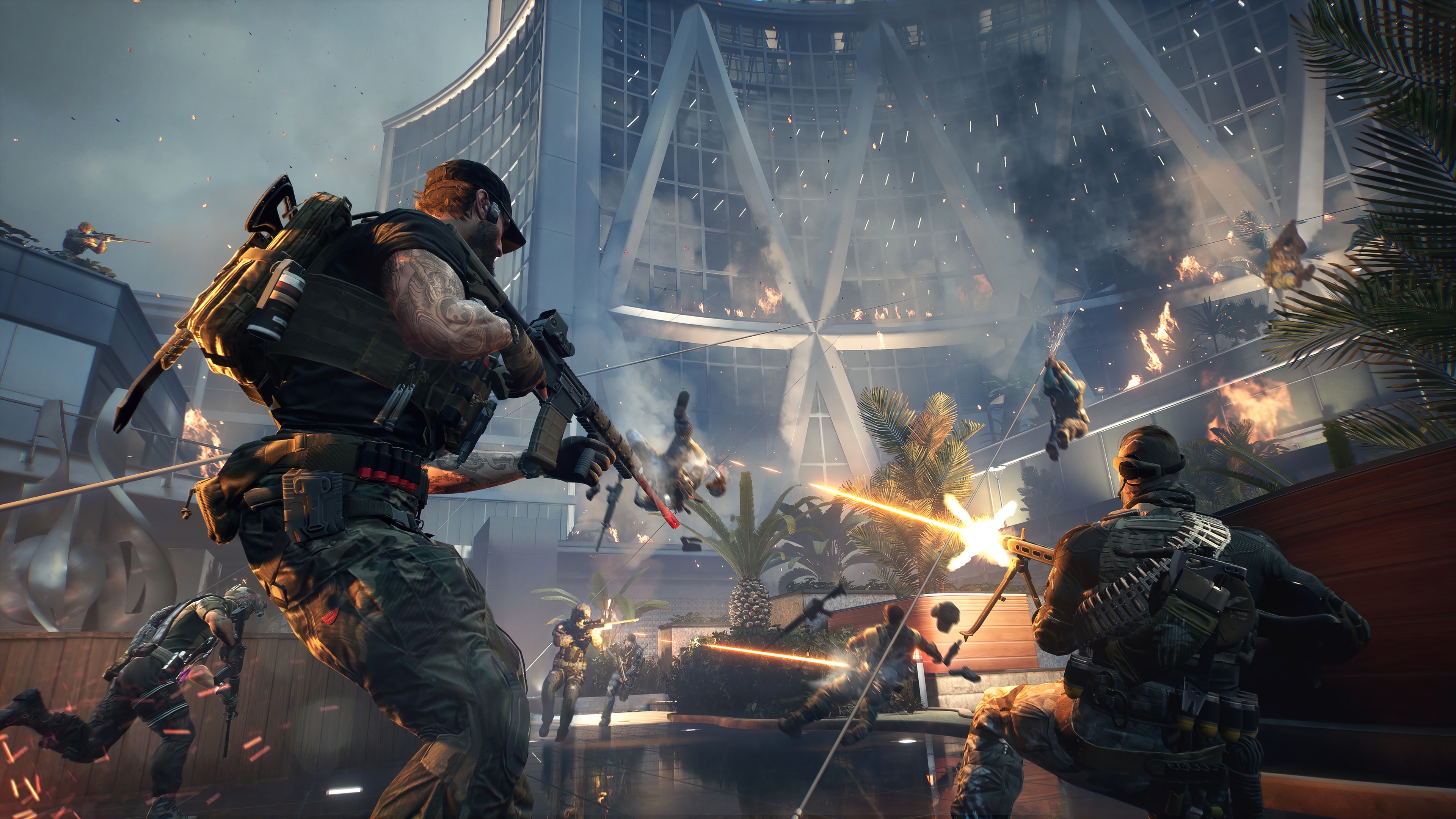 Soldiers in a firefight in CrossfireX 4K HD Wallpaper