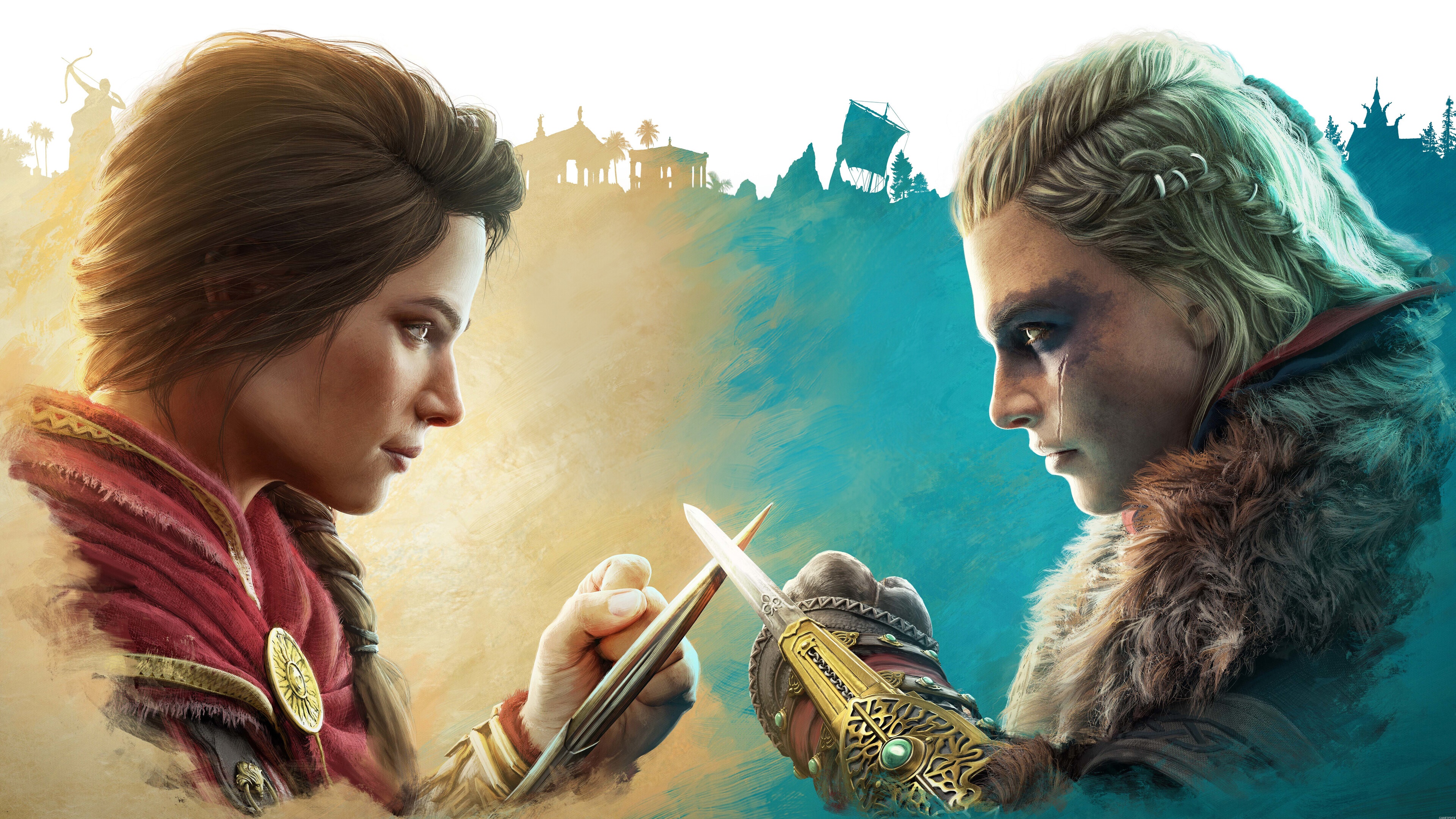 Eivor and Kassandra from Assassin's Creed Valhalla 4K HD Wallpaper