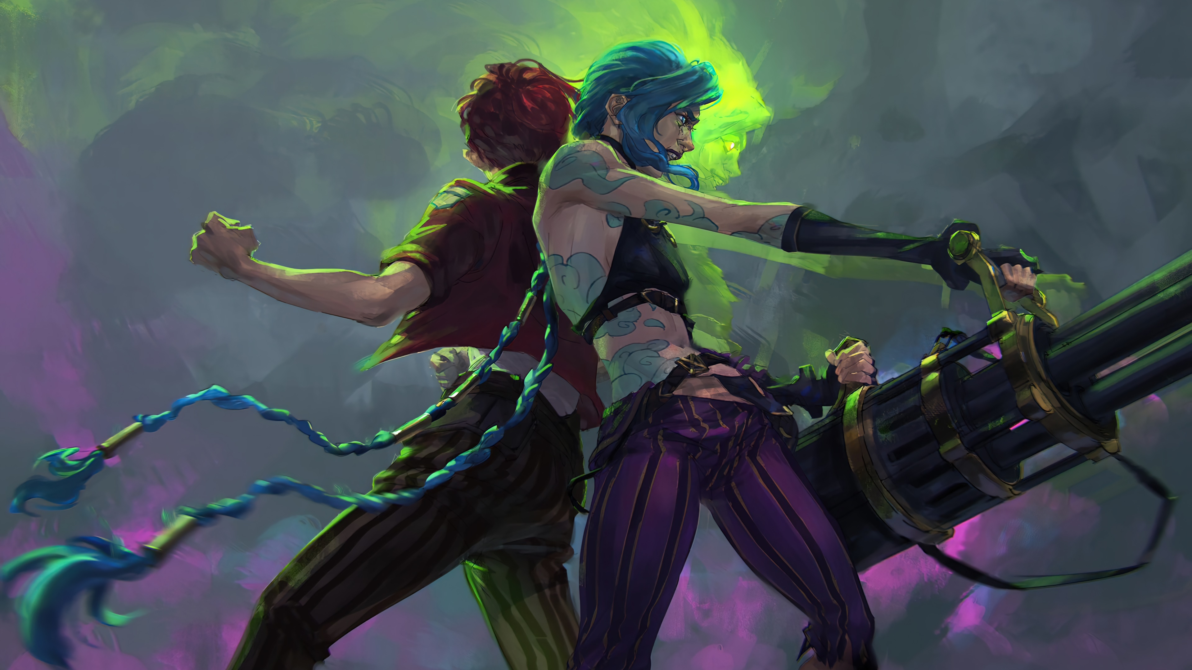 Jinx and Vi from Arcane 4K HD Wallpaper