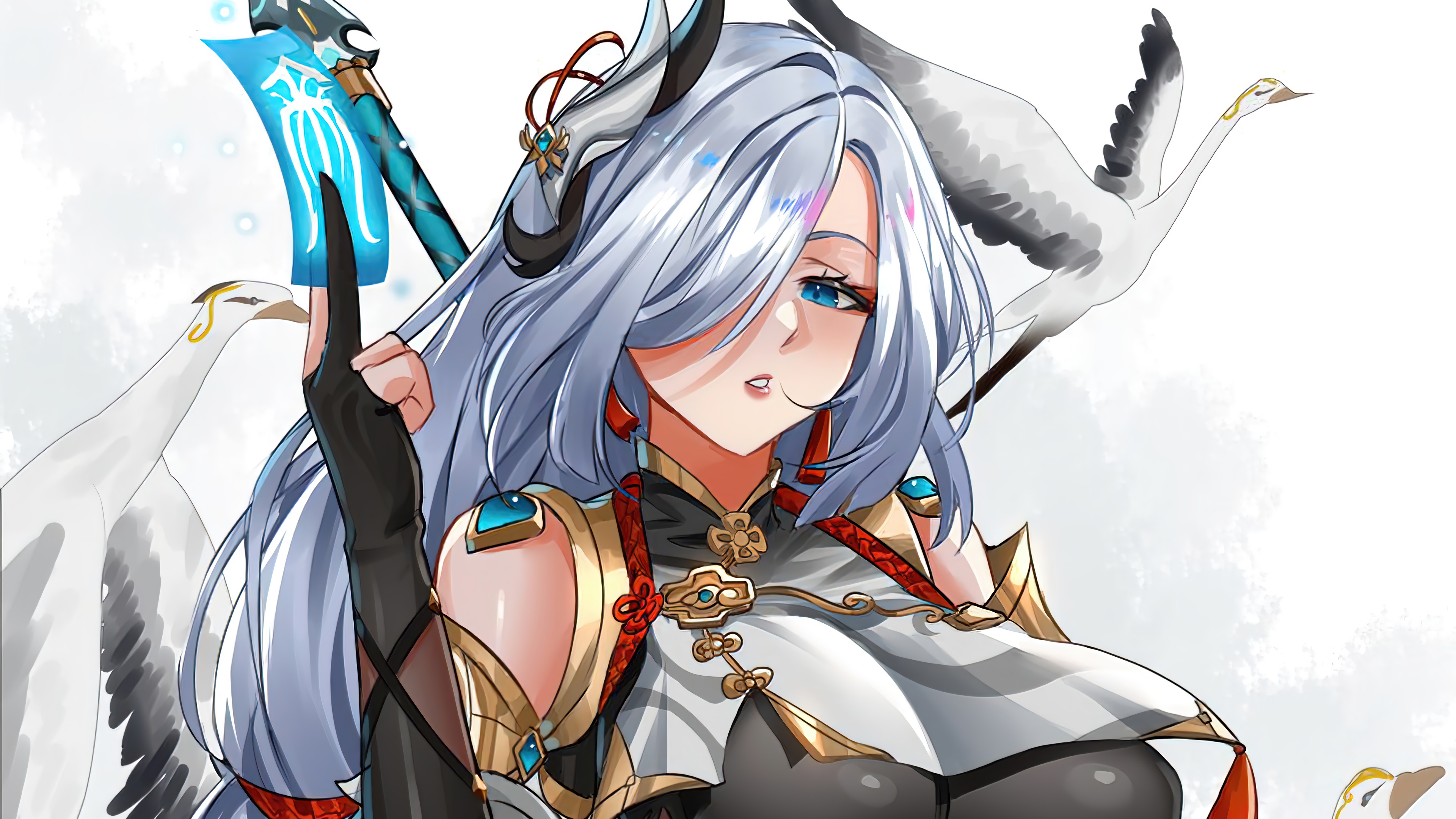 Shenhe from Genshin Impact 4K Art HD Wallpaper