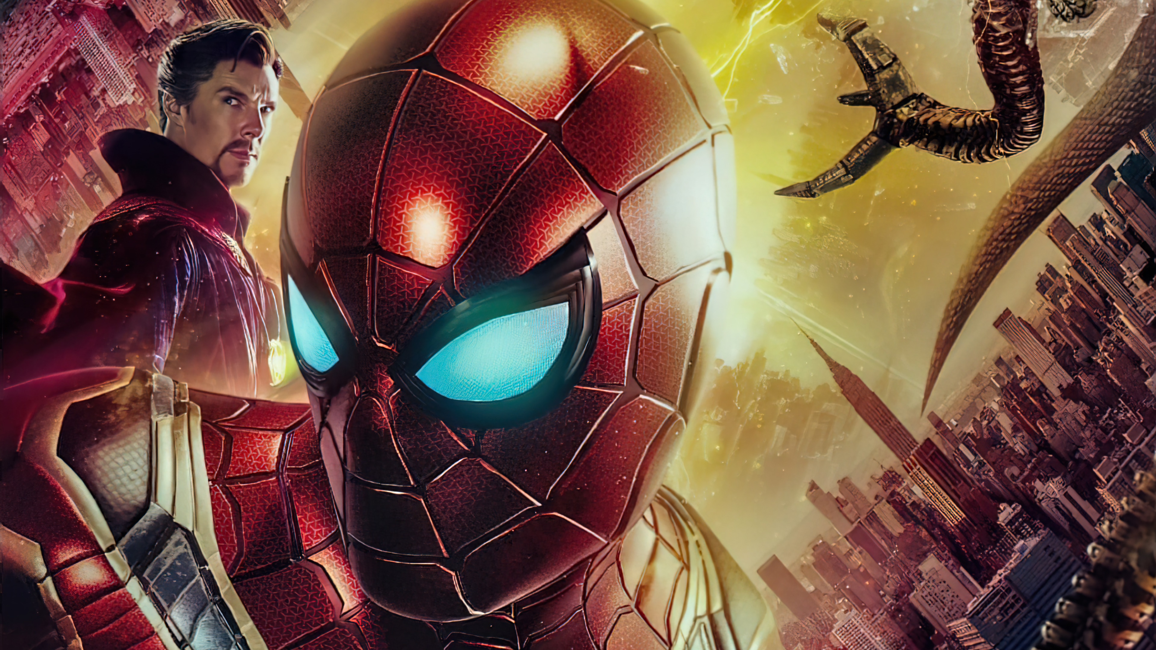 Spider-Man and Doctor Strange from Spider-Man: No Way Home 4K HD Wallpaper