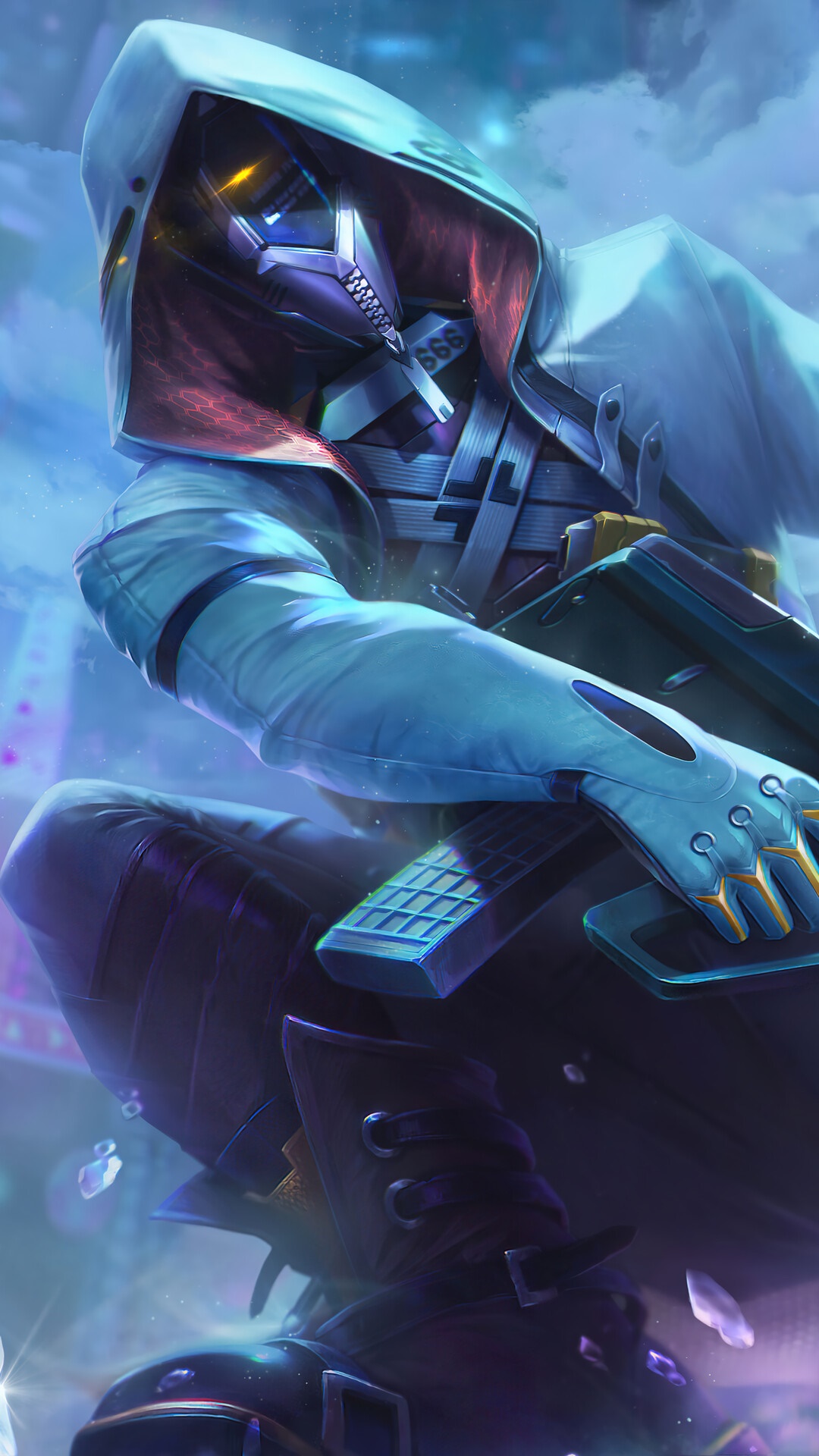 Sci-Fi Soldier with Rifle HD Phone Wallpaper